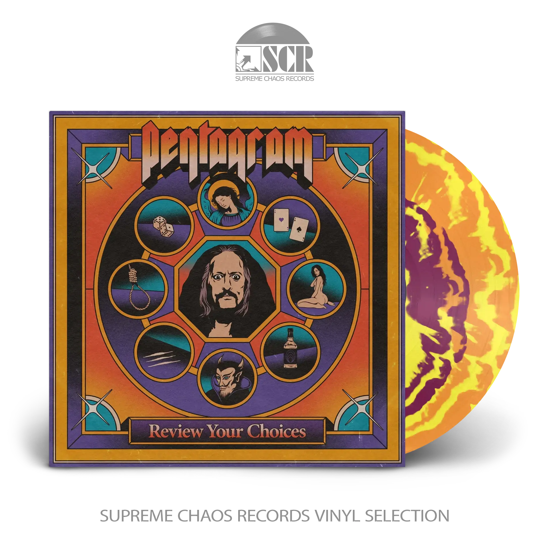 PENTAGRAM · Review Your Choices (Re-Release 2024) | YELLOW/ORANGE/PURPLE MERGE LP (Doom Metal Vinyl)