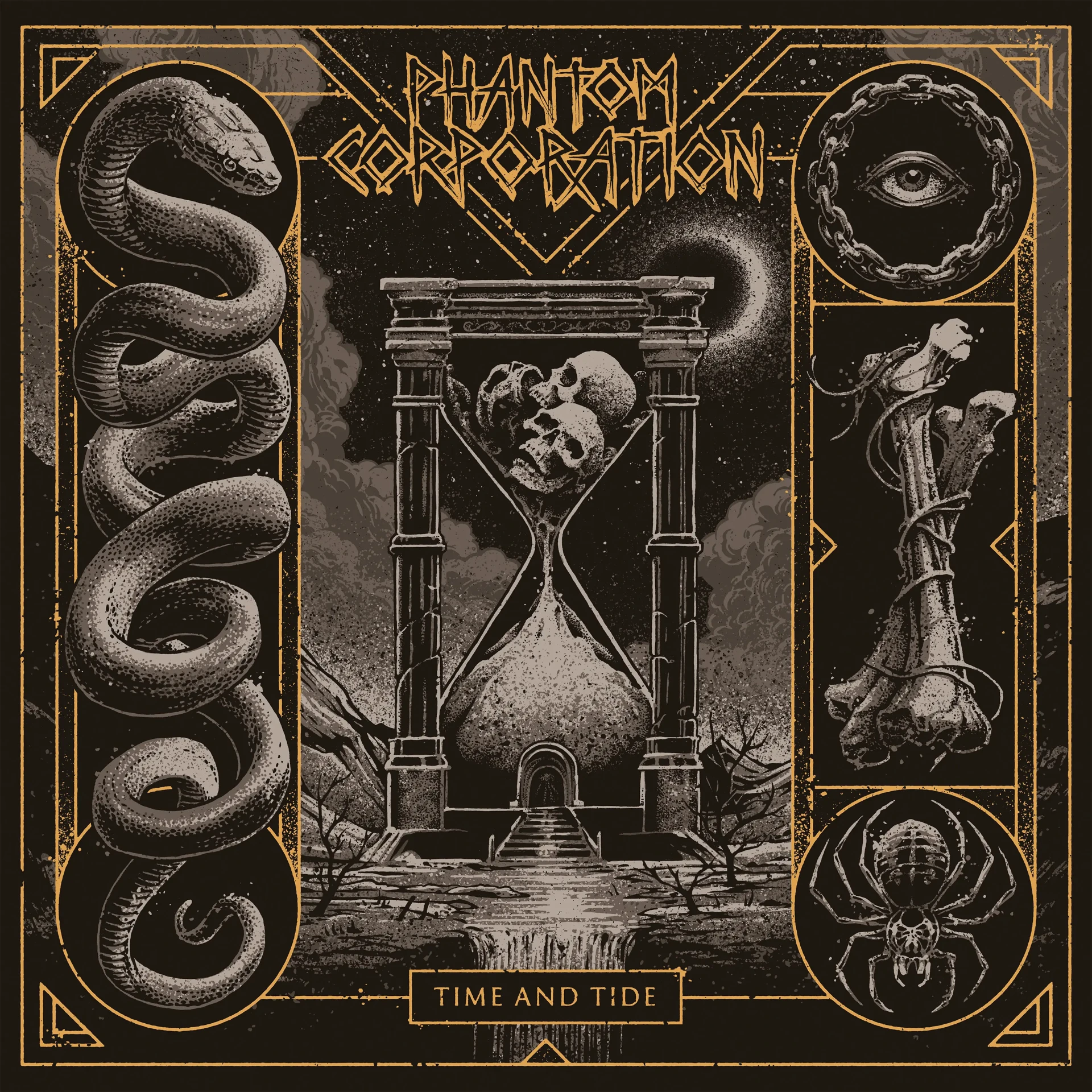 PHANTOM CORPORATION · Time And Tide | ORANGE MARBLED LP (Thrash Metal/D-Beat/Death Metal Vinyl) · Bild 1