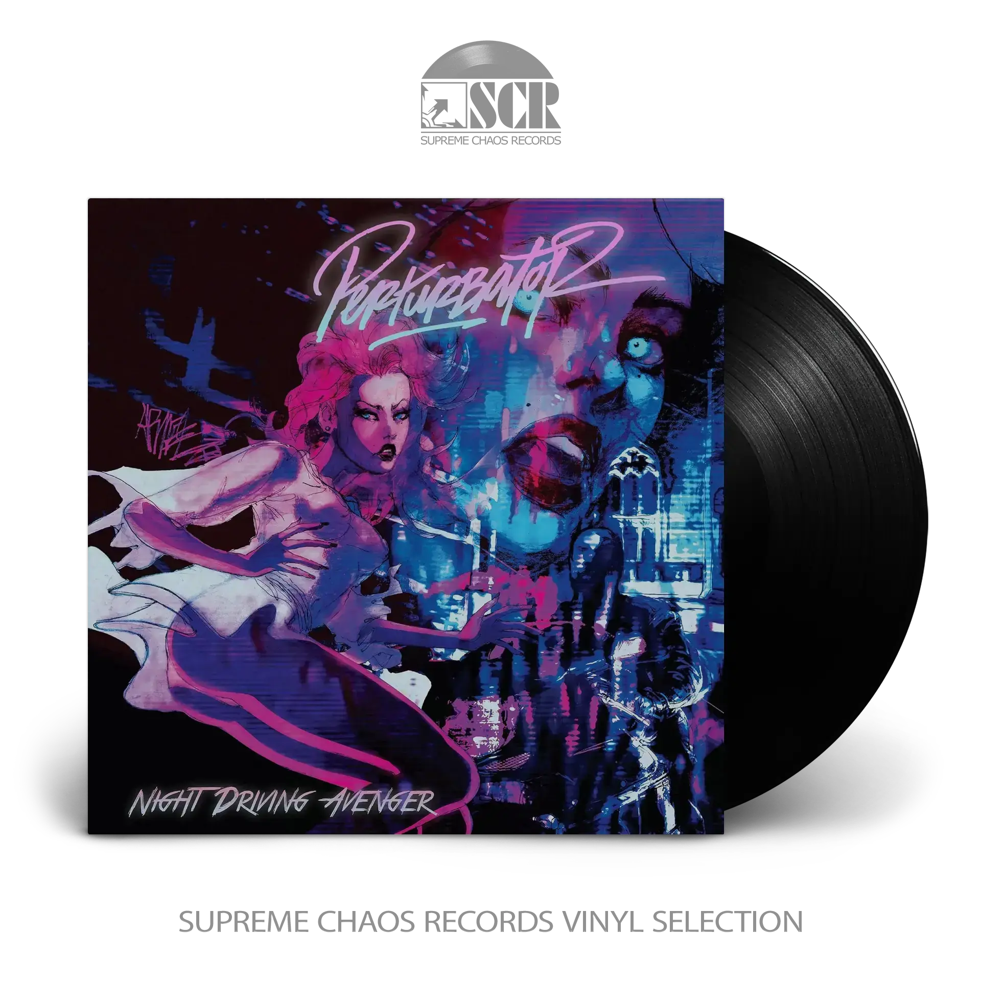 PERTURBATOR · Night Driving Avenger | BLACK LP (Darkwave Vinyl)