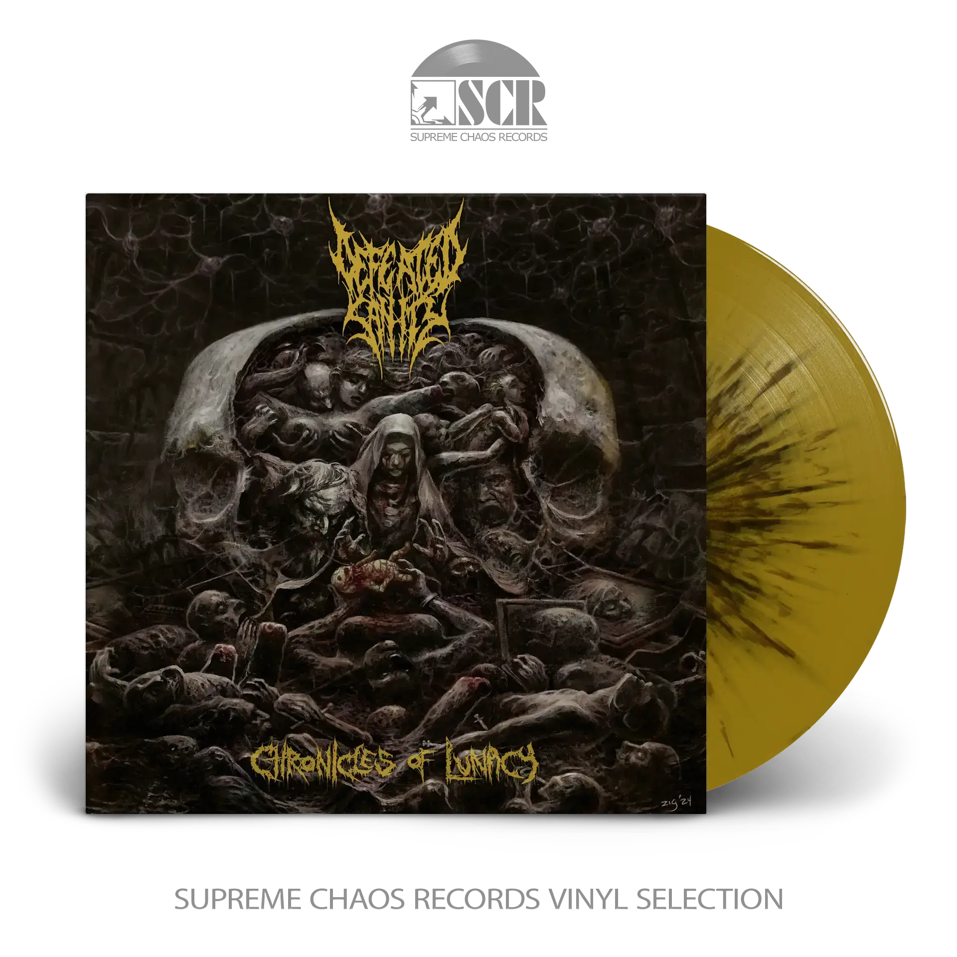 DEFEATED SANITY - Chronicles Of Lunacy · GOLD SPLATTER LP (Brutal Death Metal/Technical Death Metal Vinyl)