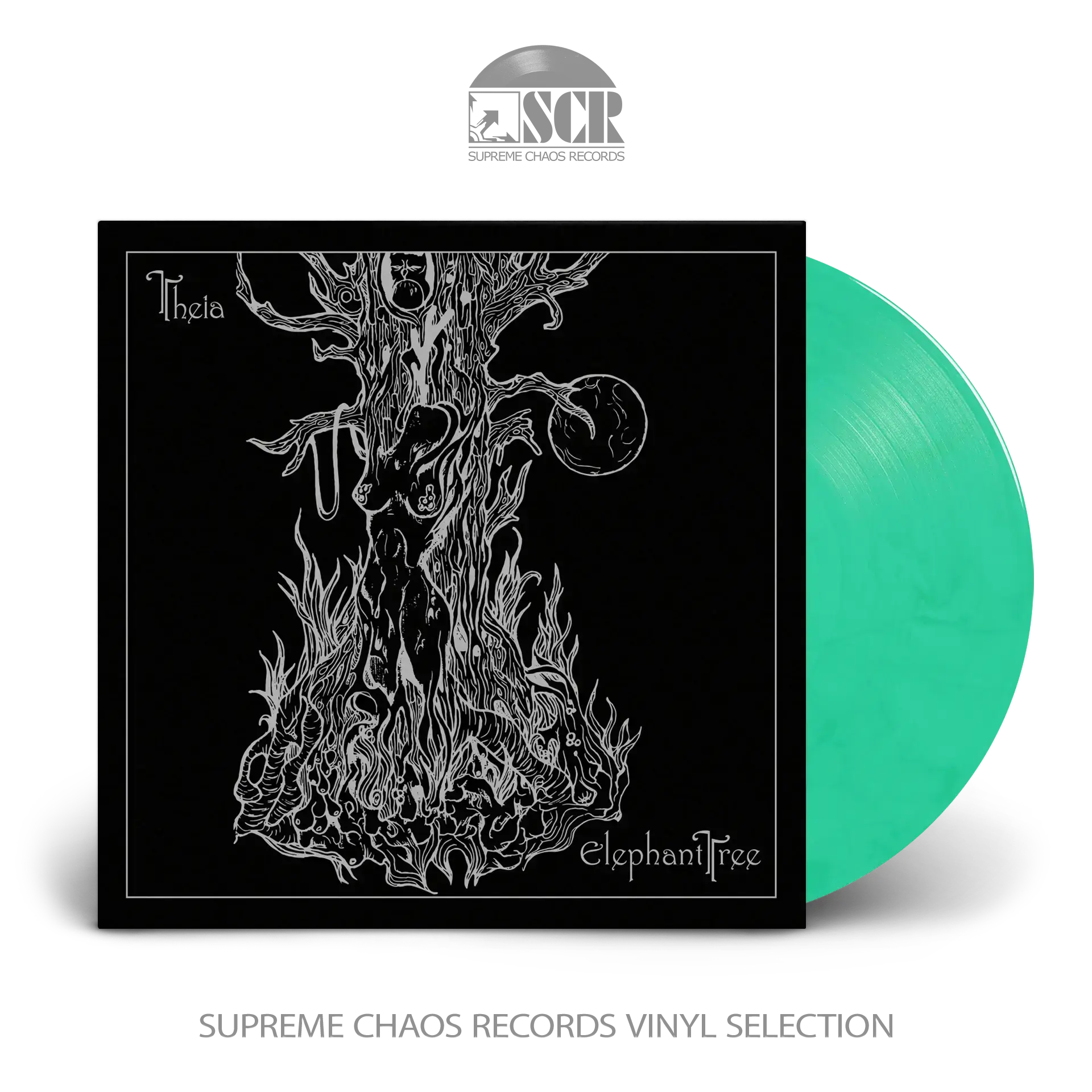 ELEPHANT TREE - Theia (Anniversary Edition) · CLEAR/WHITE/GREEN MARBLED LP (Doom Metal Vinyl)