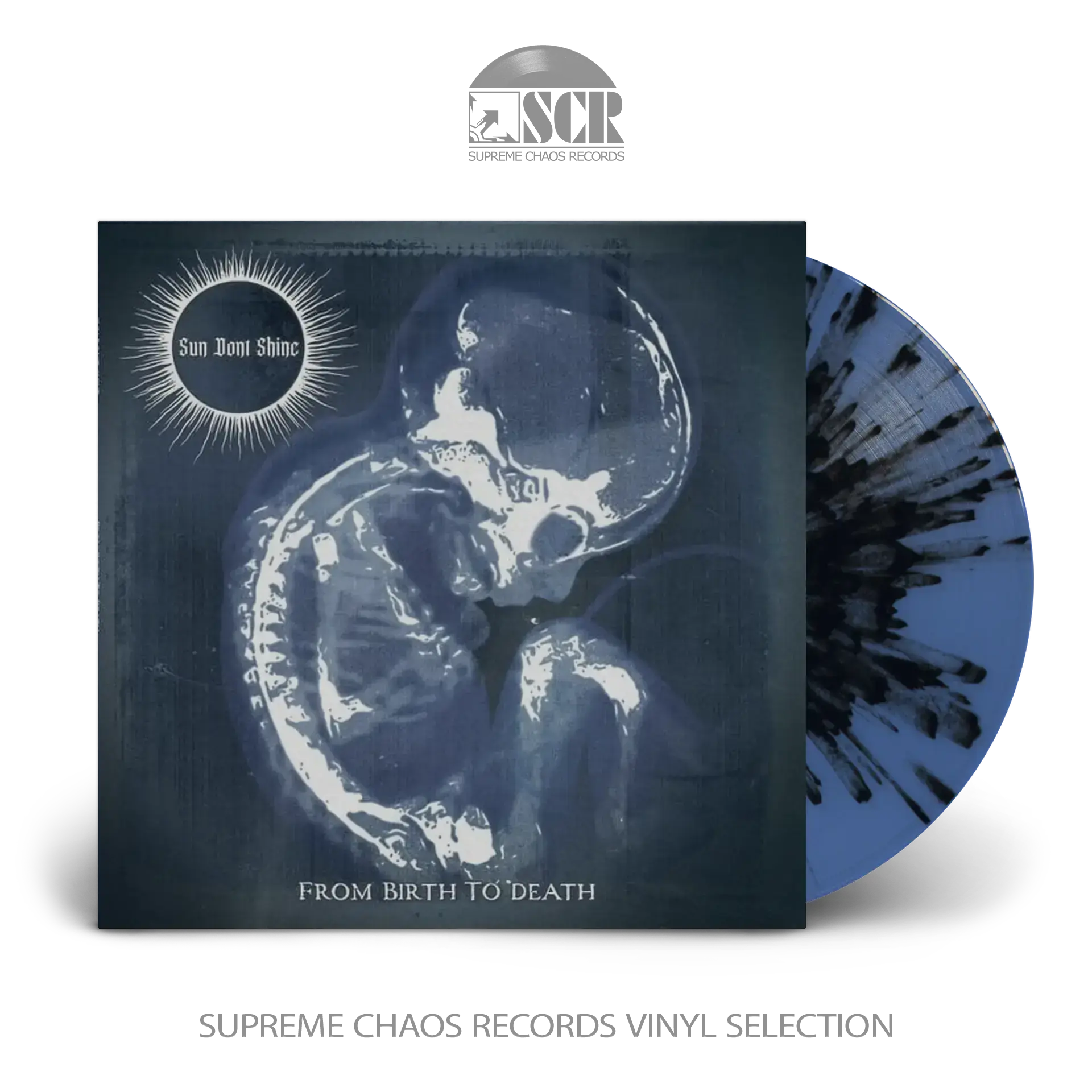 SUN DONT SHINE · From Birth To Death | BLUE/BLACK SPLATTER LP (Doom Metal/Sludge Vinyl)