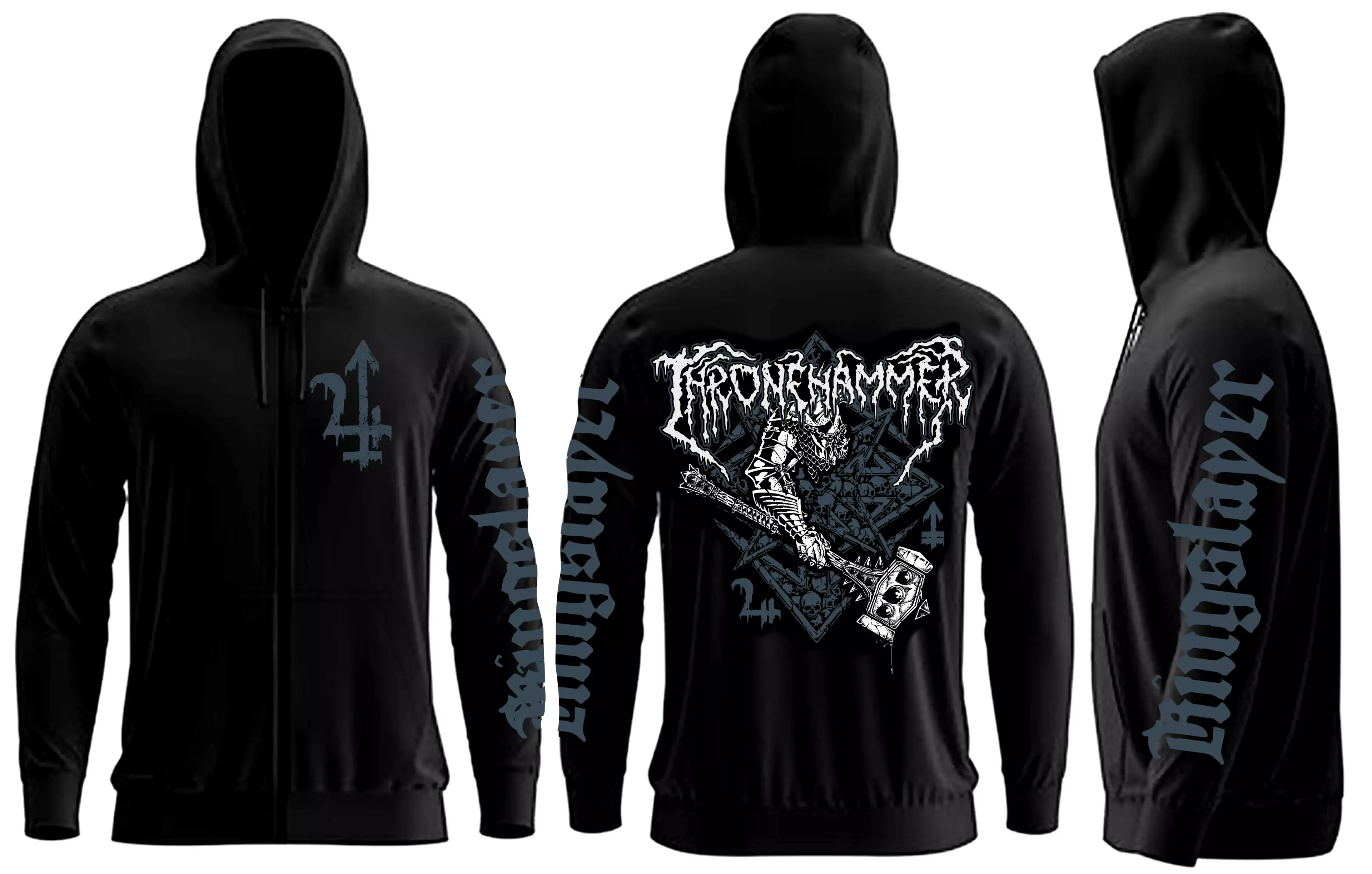 THRONEHAMMER · Hammer Sigil | ZIPPER (Doom Metal/Epic Metal/Death Metal Clothes)