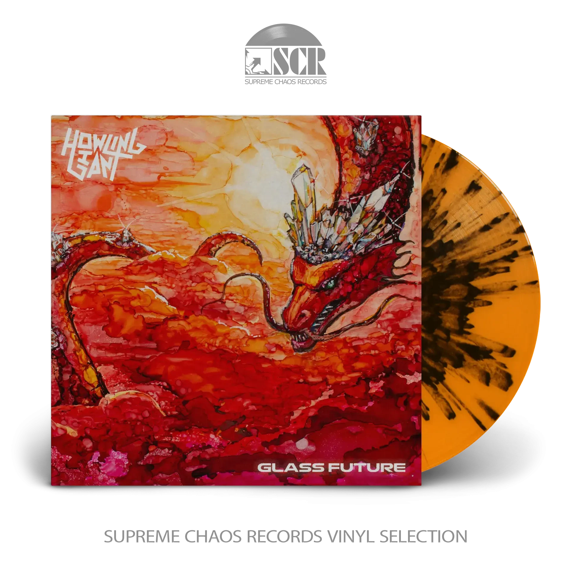 HOWLING GIANT · Glass Future | ORANGE/BLACK SPLATTER LP (Psychedelic Metal Vinyl)