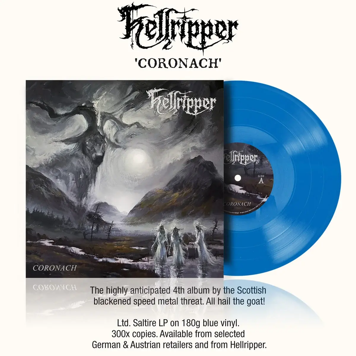 HELLRIPPER · Coronach | BLUE LP (Black Metal/Heavy Metal Vinyl) · Bild 2