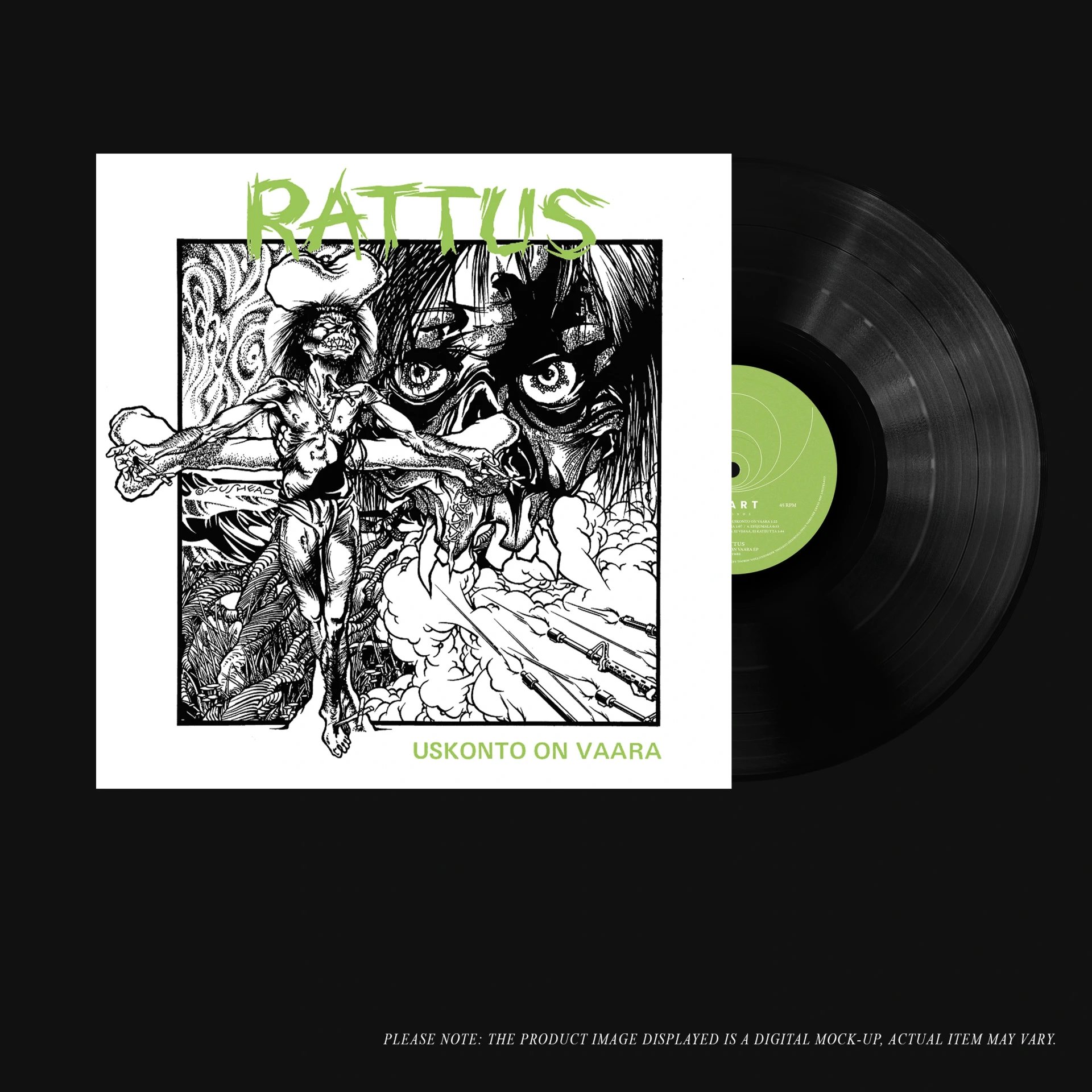 RATTUS · Uskonto on vaara | BLACK LP (Hardcore Vinyl) · Bild 2