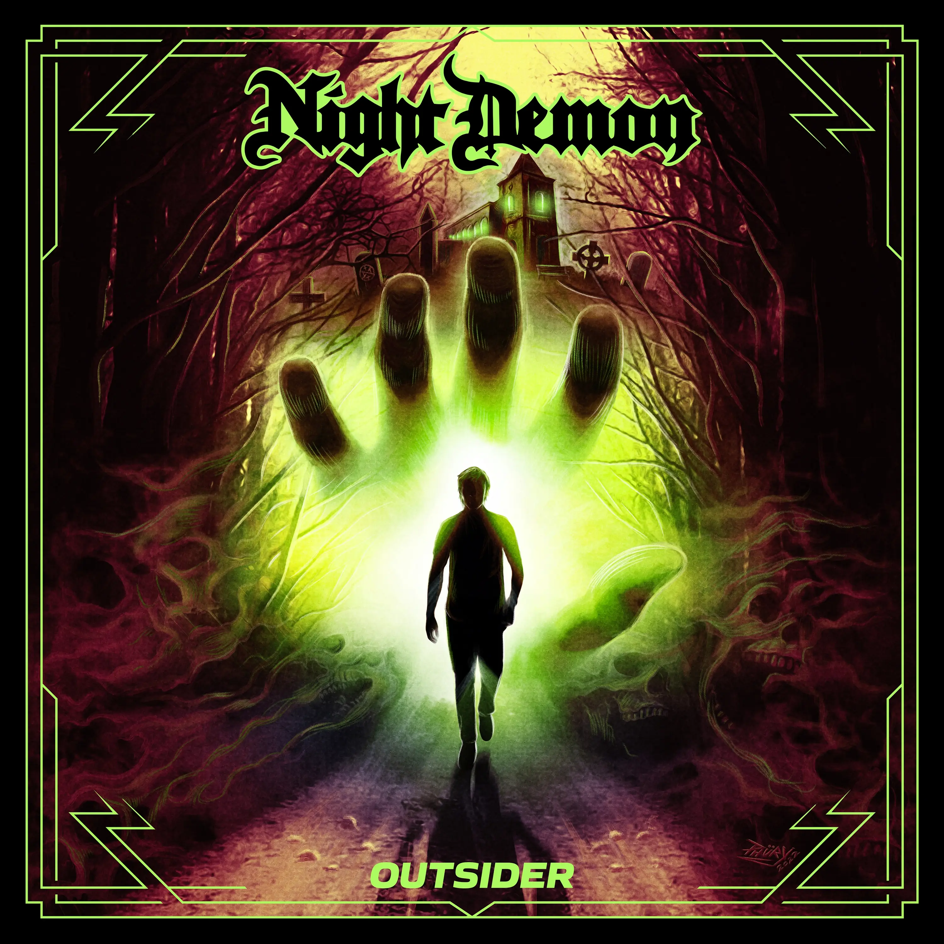 NIGHT DEMON · Outsider | TRANSPARENT GREEN LP (Heavy Metal Vinyl) · Bild 1
