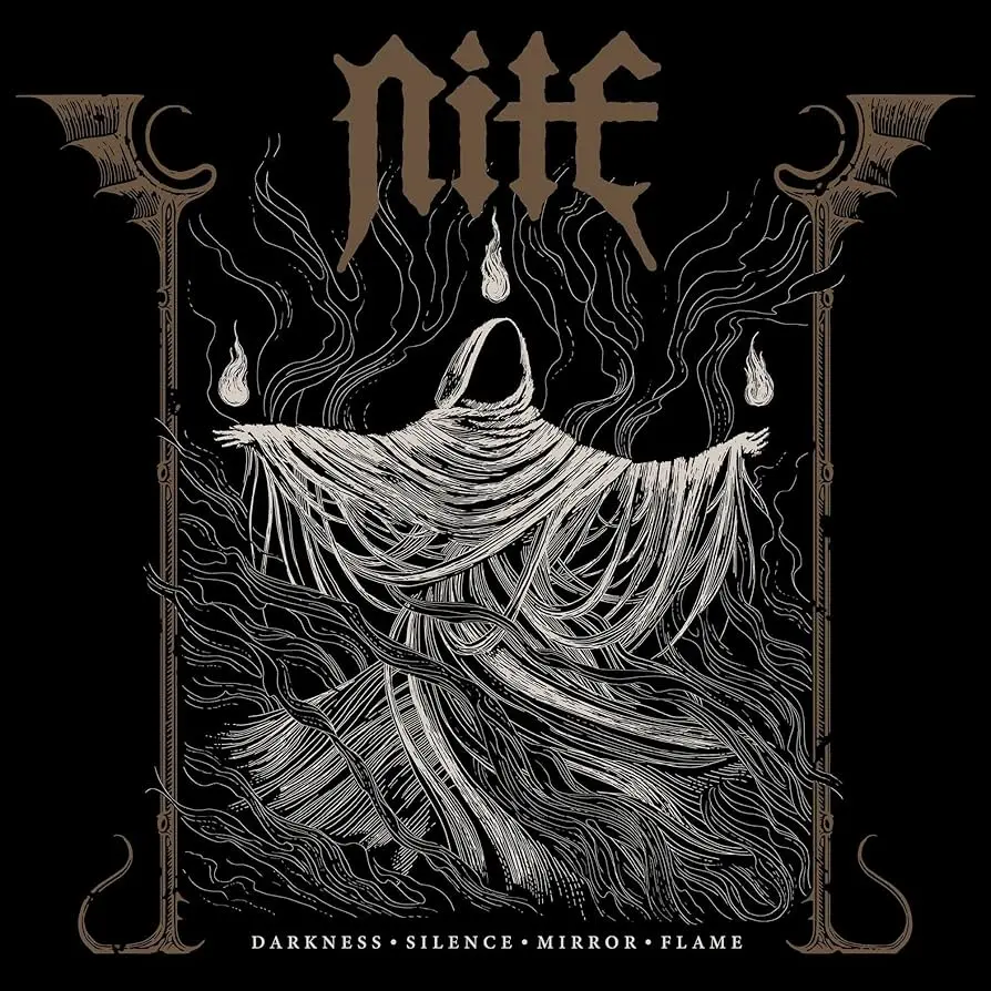 NITE · Darkness Silence Mirror Flame | WHITE/BLACK MARBLED LP (Heavy Metal/Black Metal Vinyl) · Bild 1