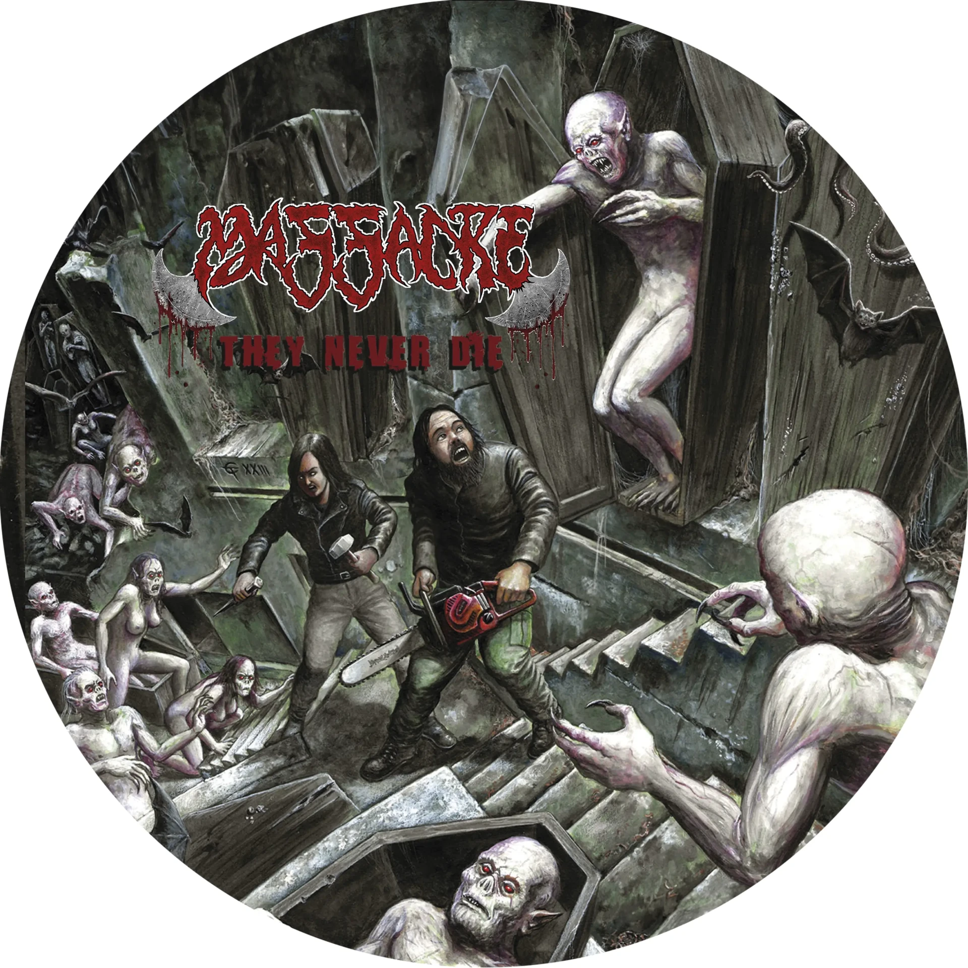 MASSACRE · They Never Die | 7" PICTURE (Death Metal Vinyl)