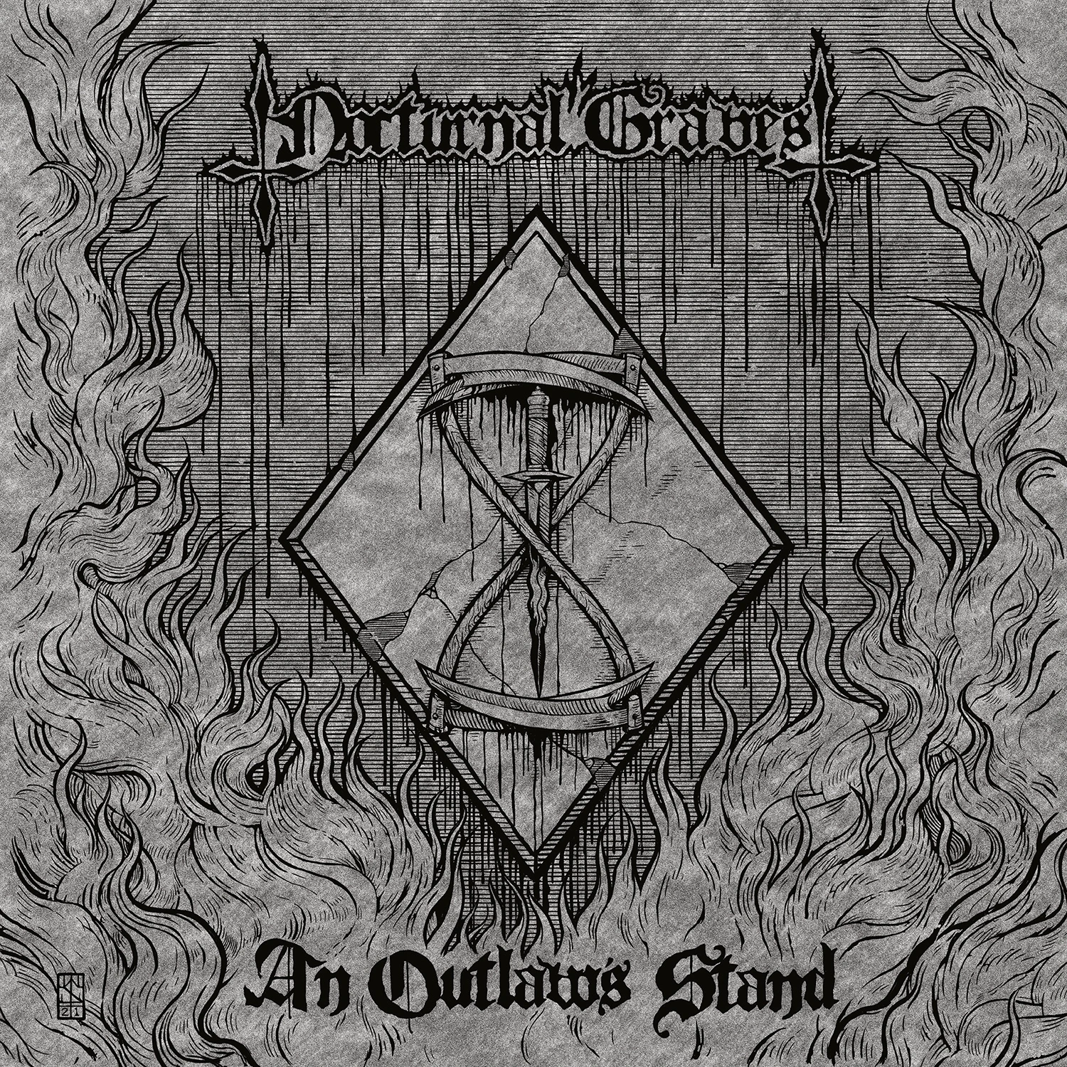 NOCTURNAL GRAVES · An Outlaw's Stand | CLEAR/BLACK LP (Black Metal Vinyl) · Bild 1