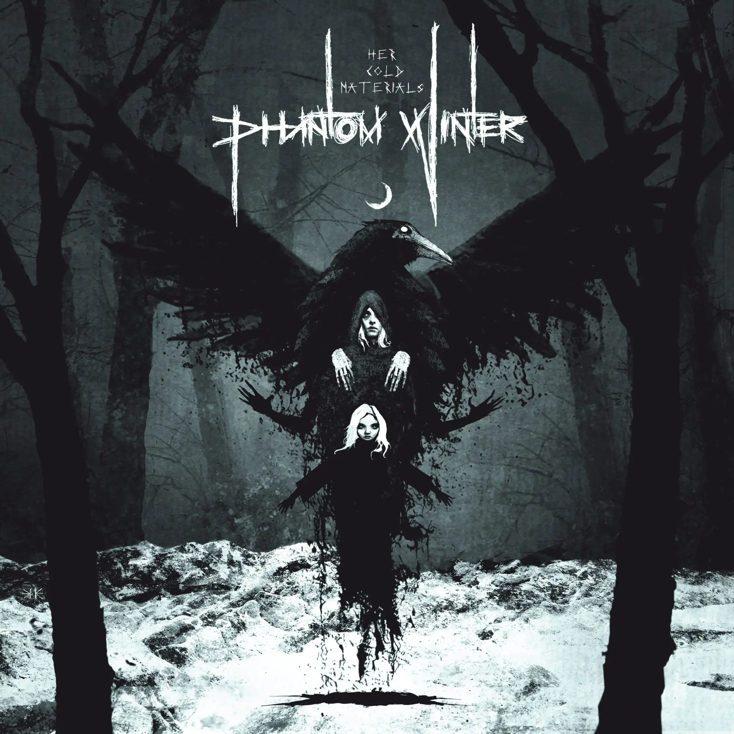 PHANTOM WINTER - Her Cold Materials · BLACK LP · Bild 1 PHANTOM WINTER - Her Cold Materials · BLACK LP (Black Metal/Death Metal Vinyl) · Bild 1
