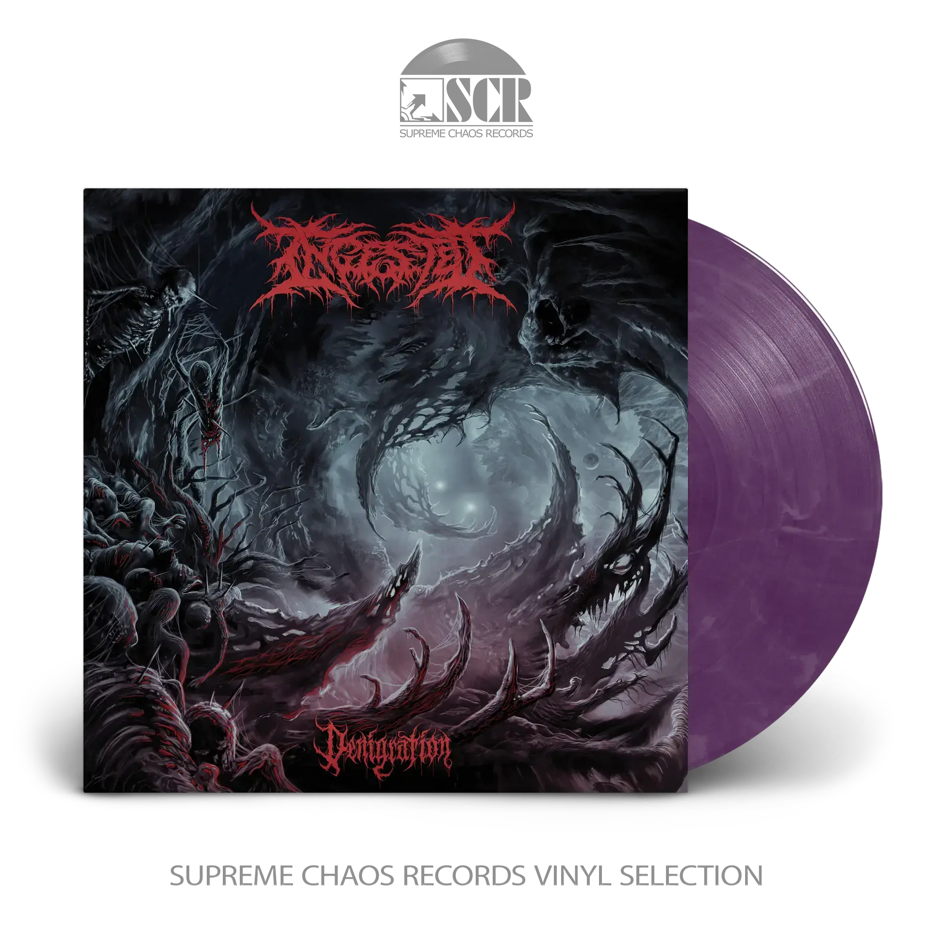 INGESTED · Denigration | PURPLE/RED/WHITE MARBLED LP (Death Metal Vinyl)