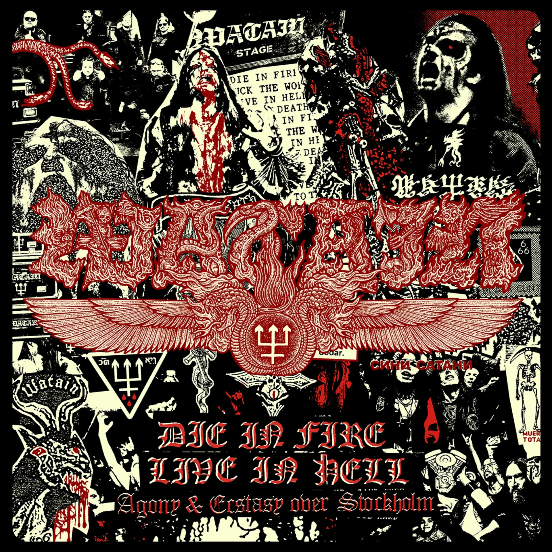 WATAIN · Die In Fire - Live In Hell | YELLOW/RED 2LP (Black Metal Vinyl) · Bild 1