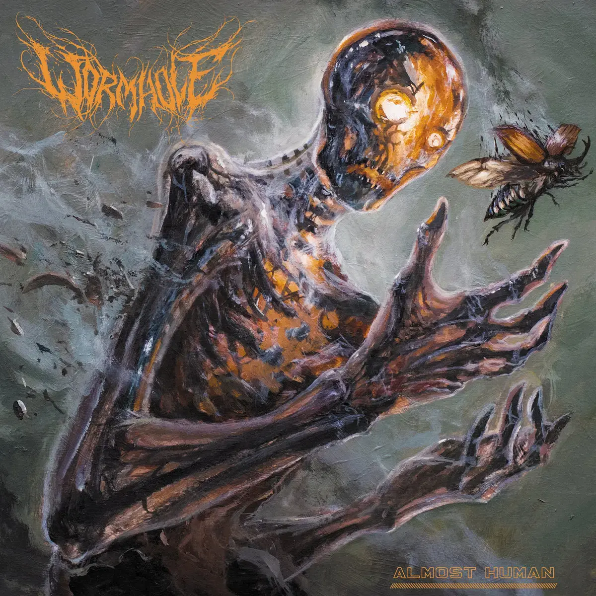 WORMHOLE · Almost Human | CLEAR/BLACK MARBLED LP (Death Metal/Grindcore Vinyl) · Bild 1