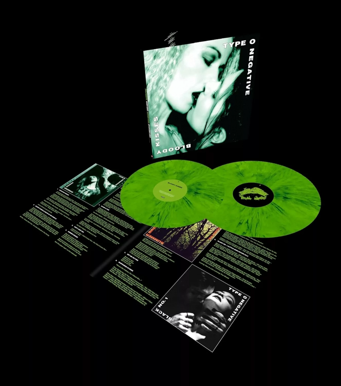 TYPE O NEGATIVE - Bloody Kisses - Suspended In Dusk (30th Anniversary Edition) · GREEN/BLACK MARBLED 2LP TYPE O NEGATIVE - Bloody Kisses - Suspended In Dusk (30th Anniversary Edition) · GREEN/BLACK MARBLED 2LP (Doom Metal Vinyl)