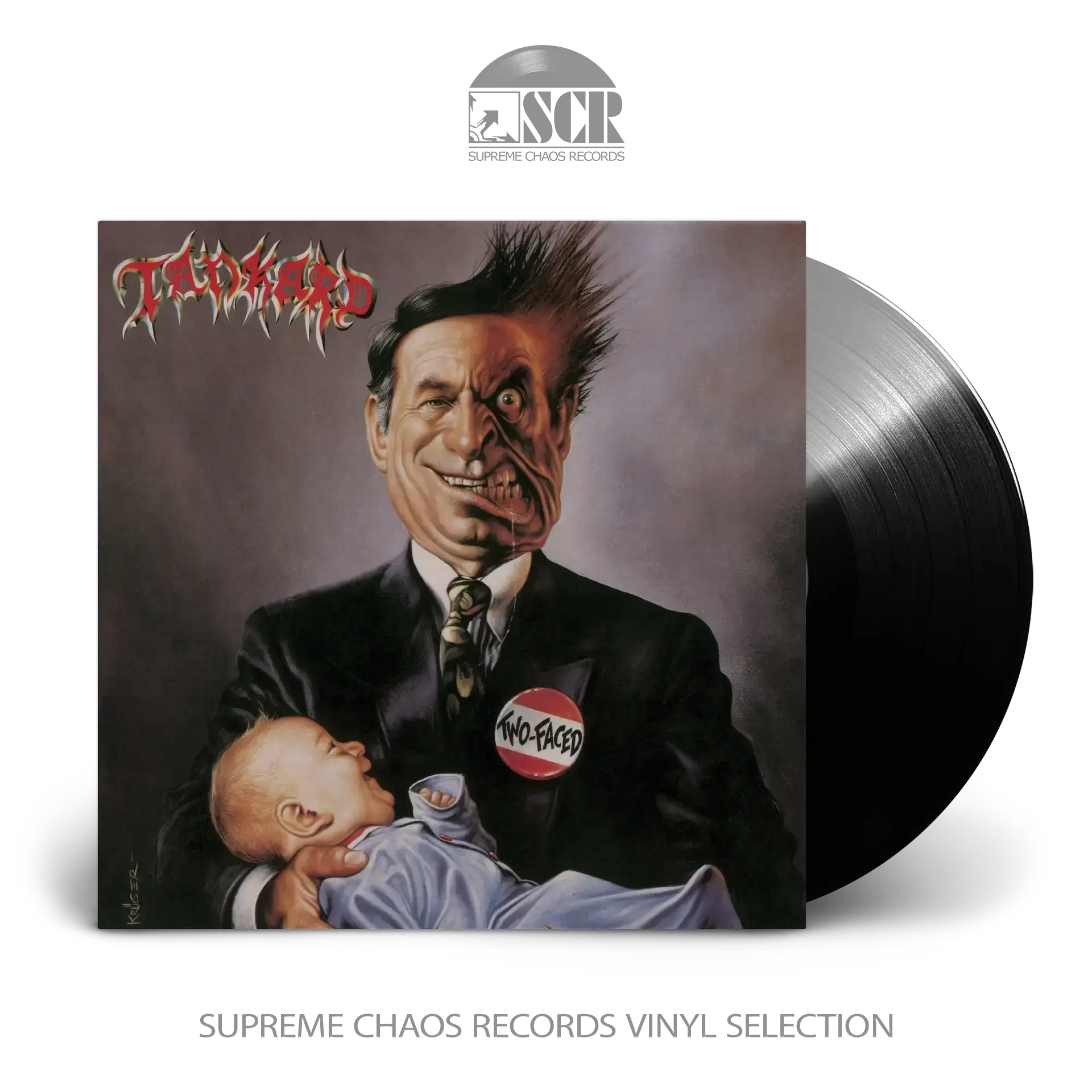 TANKARD - Two-Faced (Remastered) · SILVER/BLACK LP (Thrash Metal Vinyl)