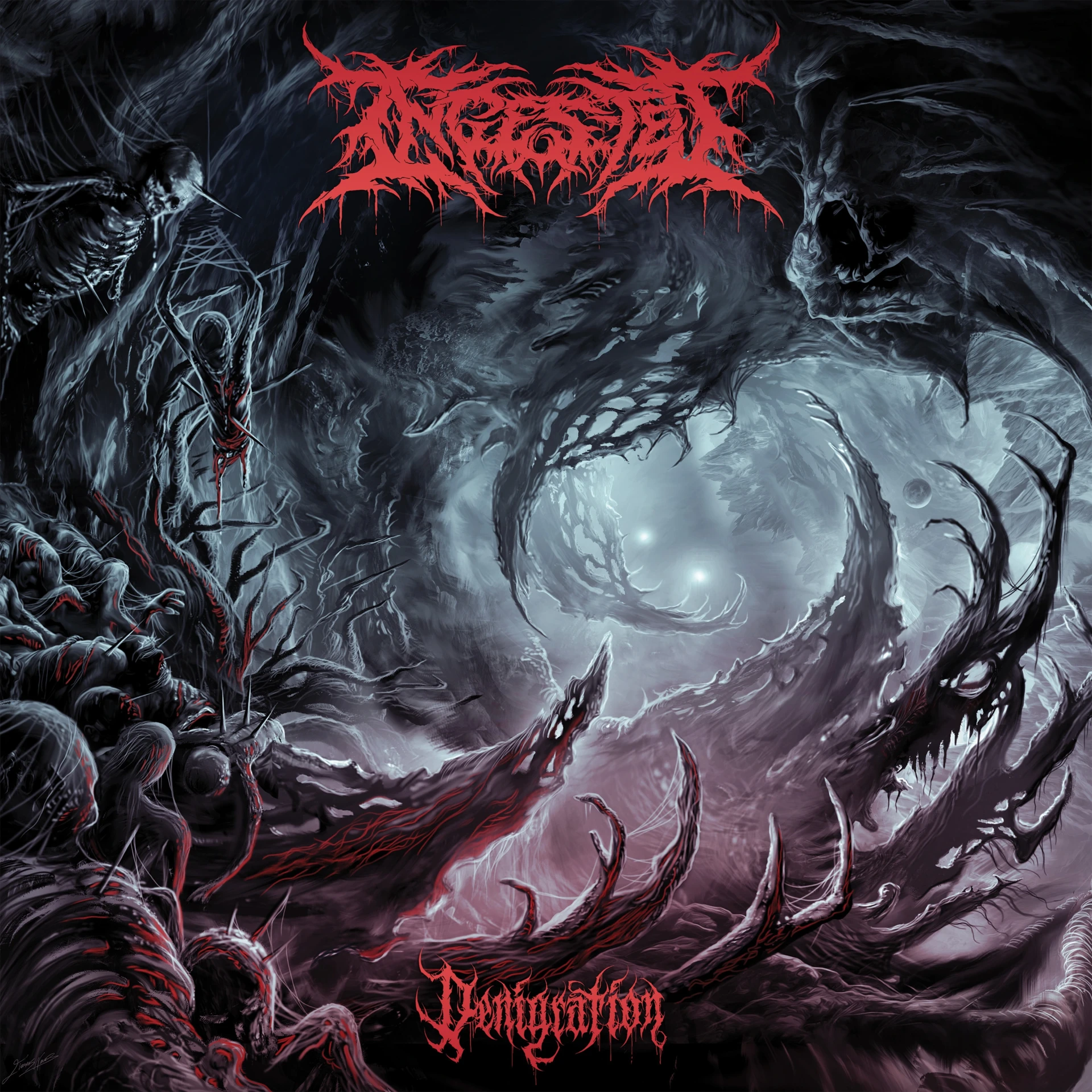 INGESTED · Denigration | PURPLE/RED/WHITE MARBLED LP (Death Metal Vinyl) · Bild 1