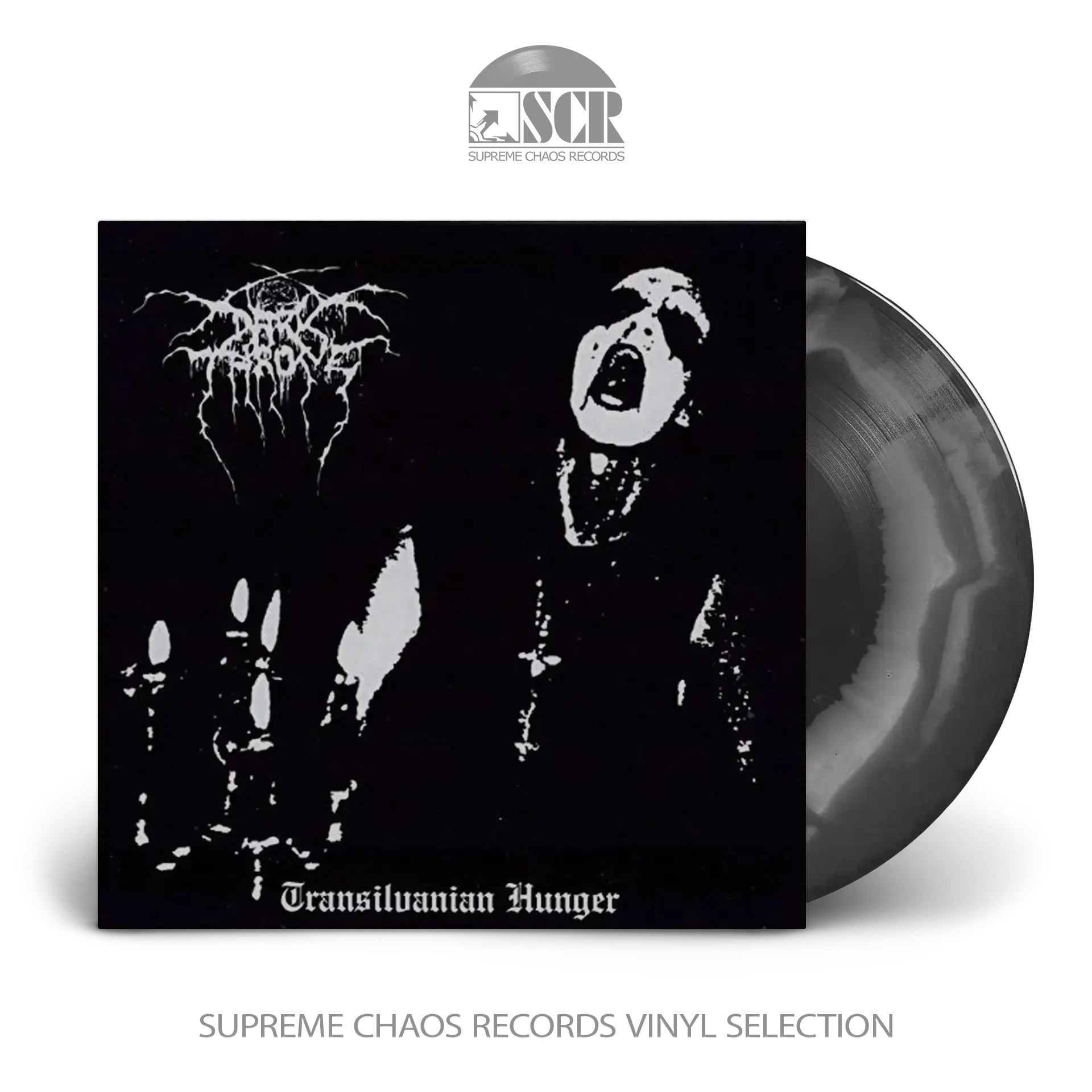 DARKTHRONE - Transilvanian Hunger(30th Anniversary) · WHITE/BLACK CORONA LP DARKTHRONE - Transilvanian Hunger(30th Anniversary) · WHITE/BLACK CORONA LP (Black Metal Vinyl)