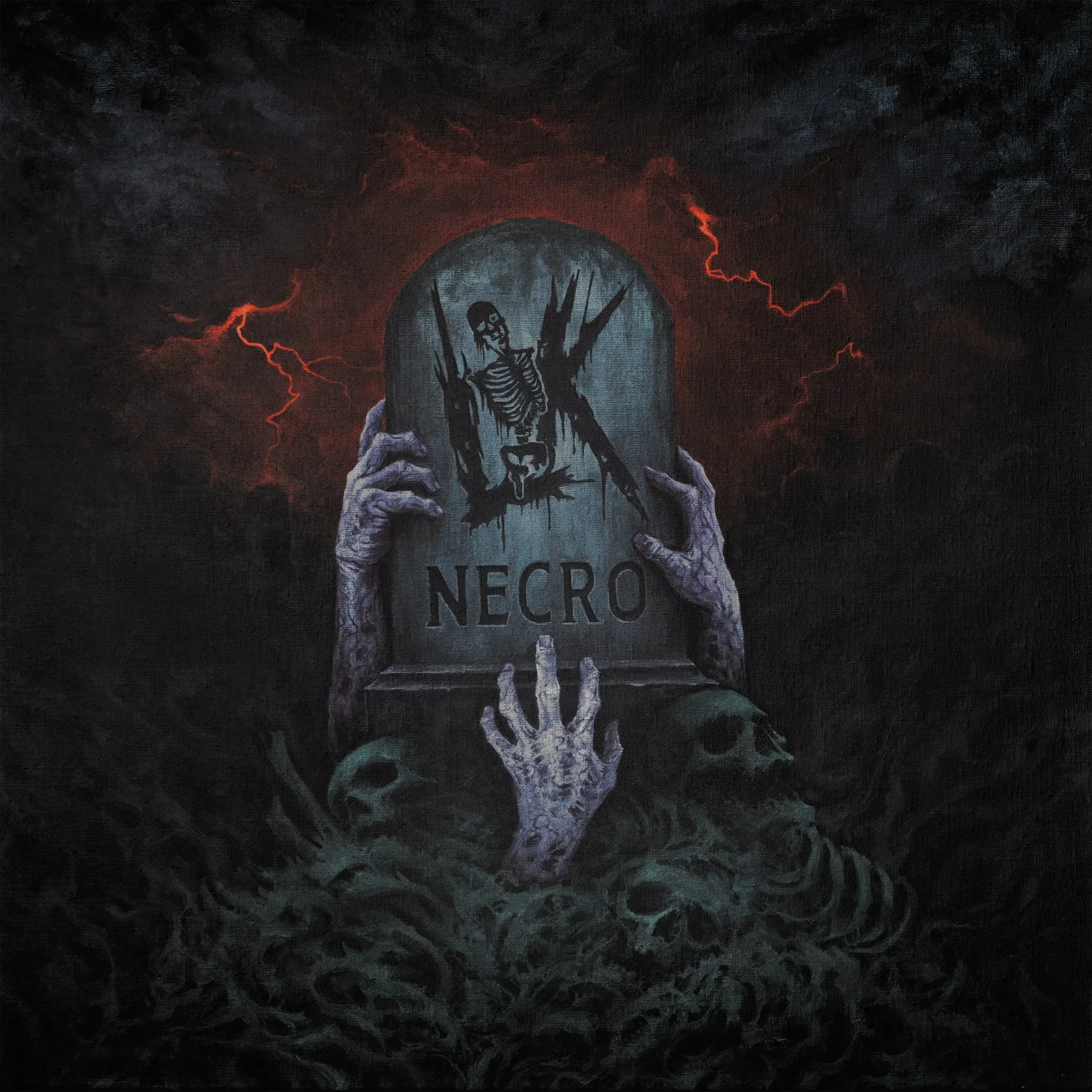 LIK - Necro · TOMBSTONE GREY MARBLED LP 1