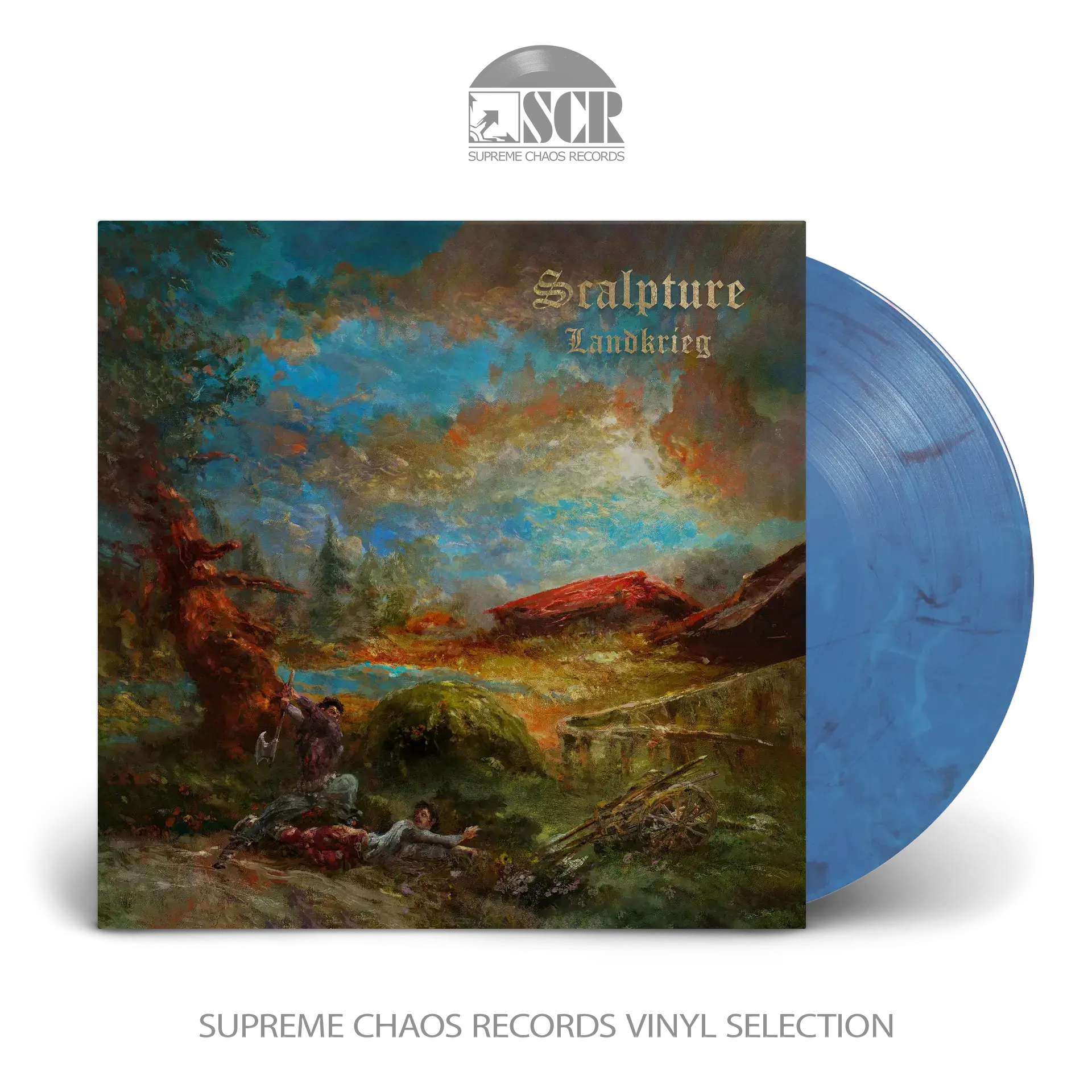 SCALPTURE · Landkrieg | CRYSTAL CLEAR/RED/BLUE MARBLED LP (Death Metal Vinyl)
