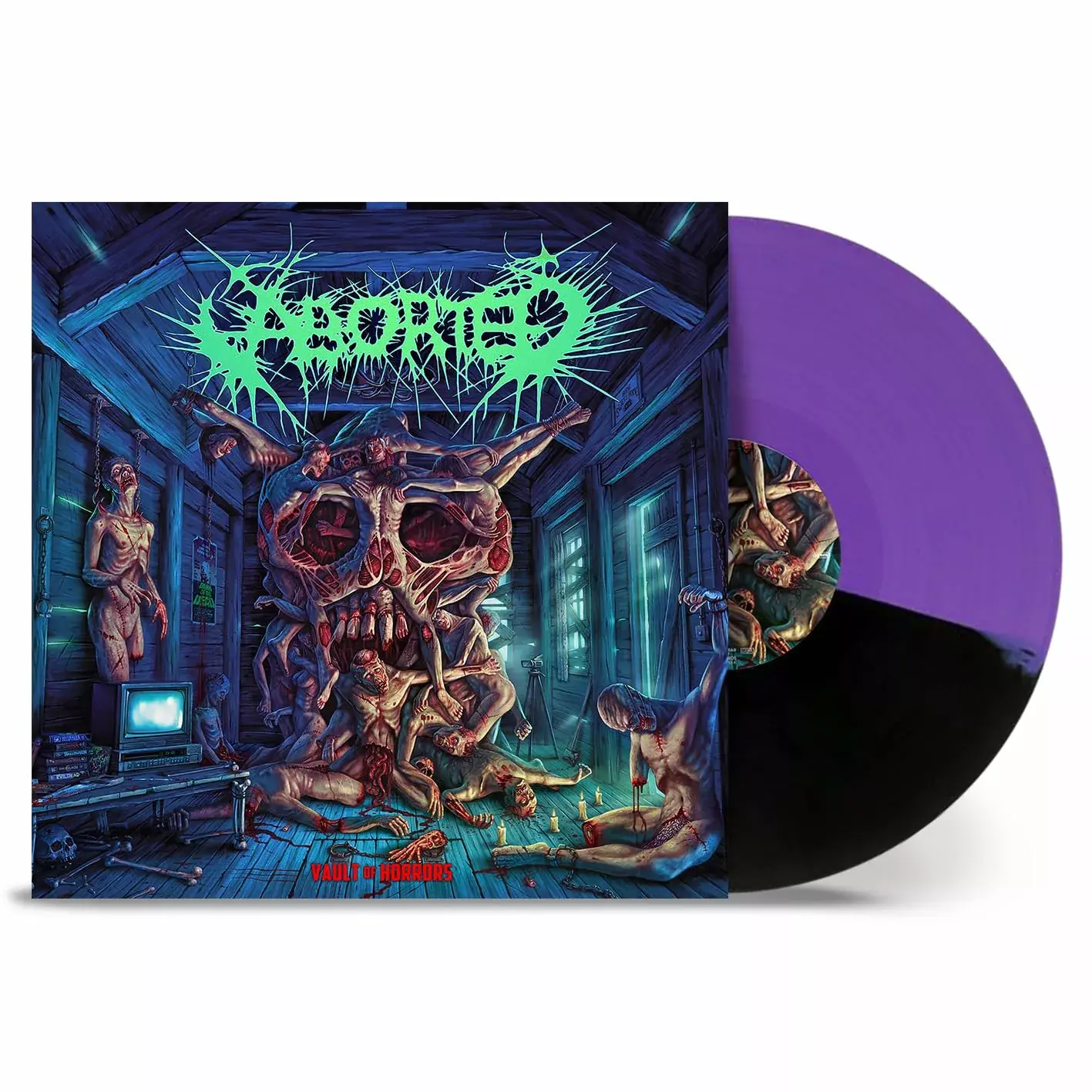 ABORTED · Vault Of Horrors | PURPLE/BLACK SPLIT LP (Death Metal Vinyl)