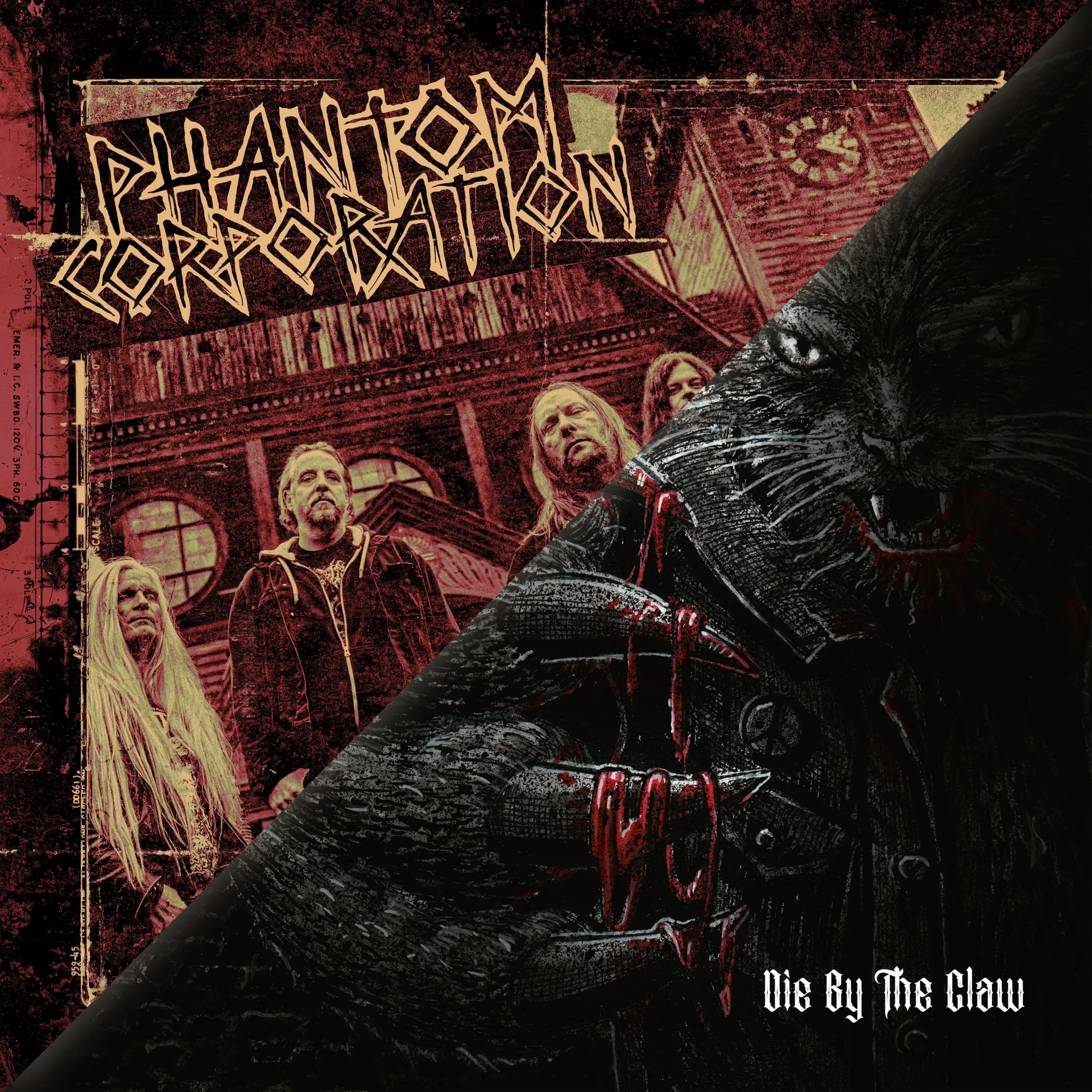 PHANTOM CORPORATION / CATBREATH · Commando / Die By The Claw | BLACK LP (Thrash Metal/Death Metal Vinyl) · Bild 2