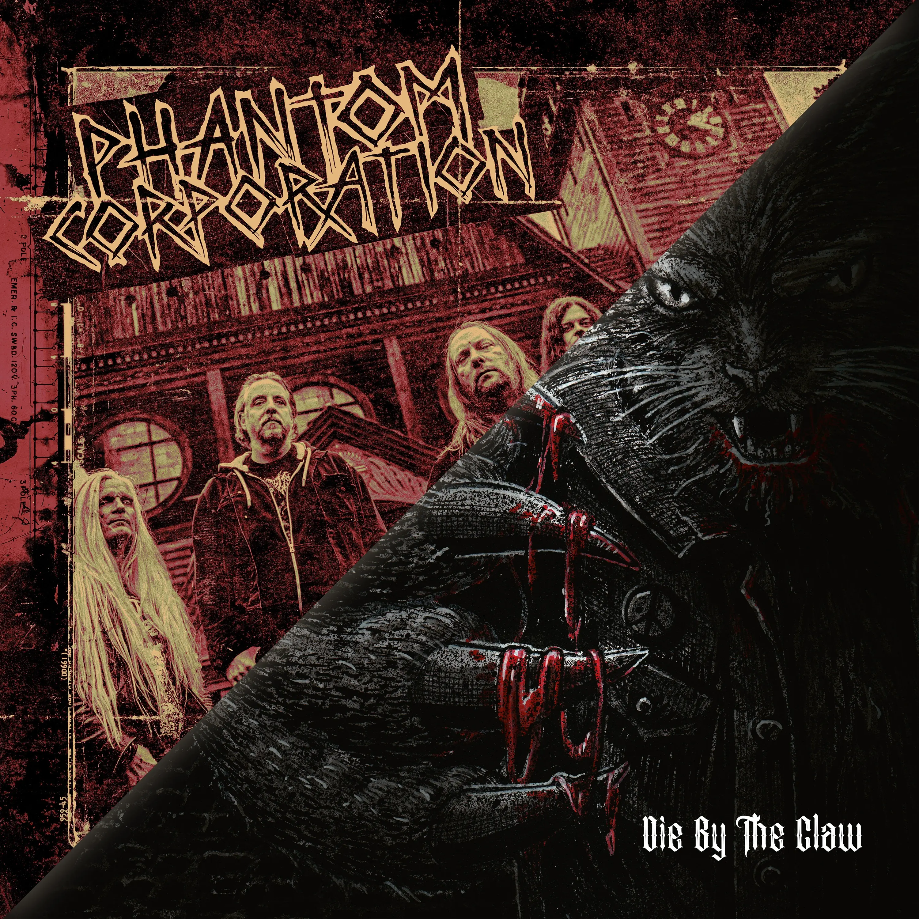 PHANTOM CORPORATION / CATBREATH · Commando / Die By The Claw | BLACK LP (Thrash Metal/Death Metal Vinyl) · Bild 2