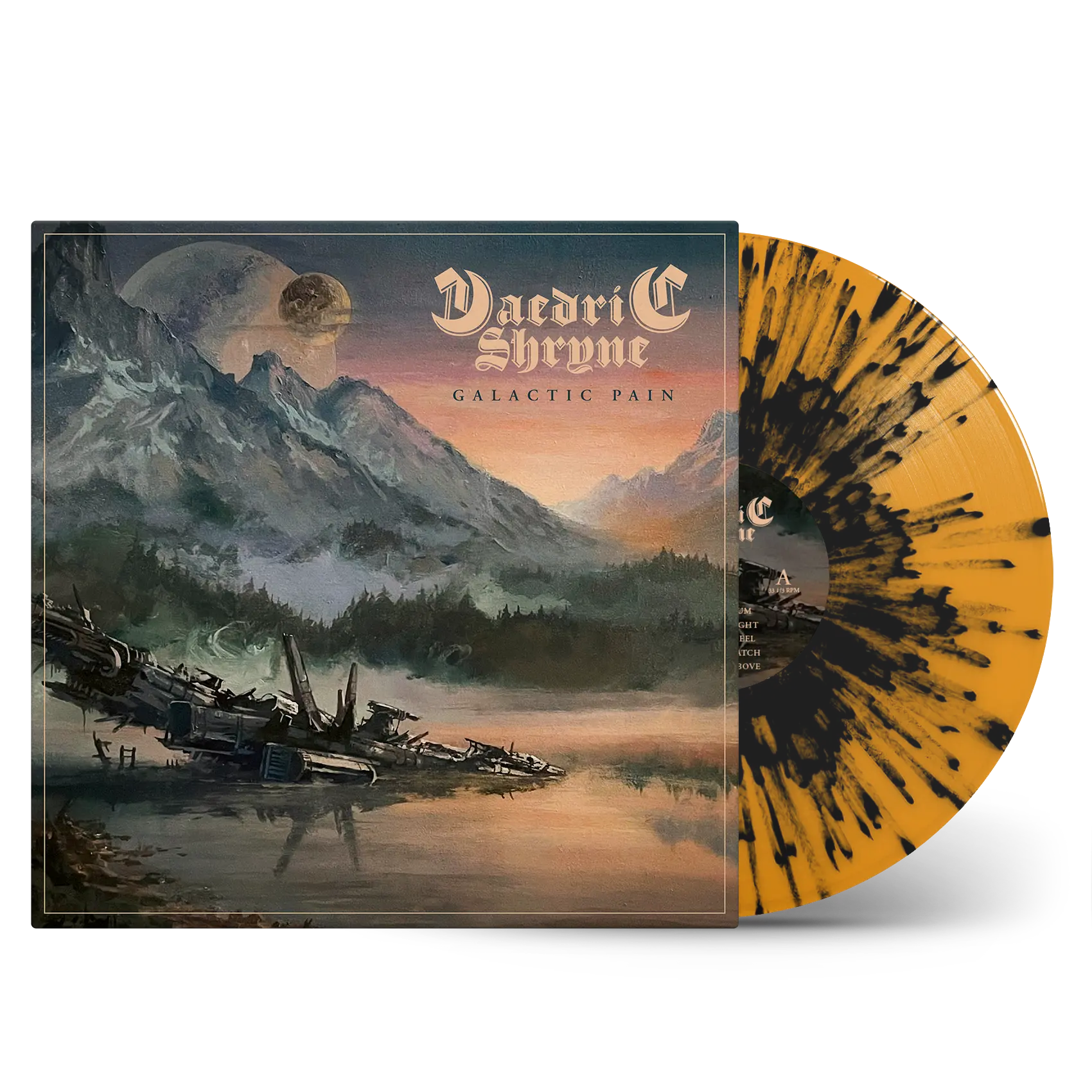 DAEDRIC SHRYNE · Galactic Pain | TRANSPARENT ORANGE/BLACK SPLATTER LP (Heavy Metal Vinyl)