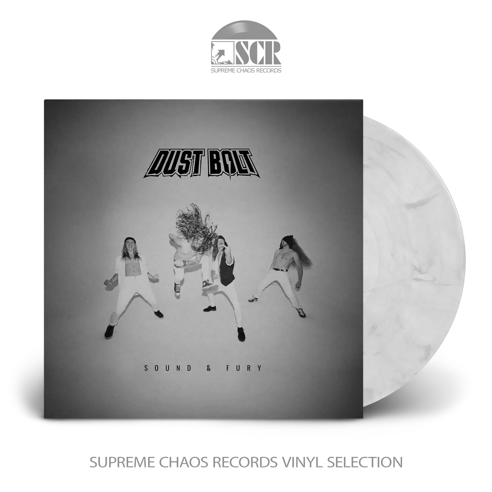 DUST BOLT - Sound & Fury · WHITE/BLACK MARBLED VINYL (Thrash Metal Vinyl)