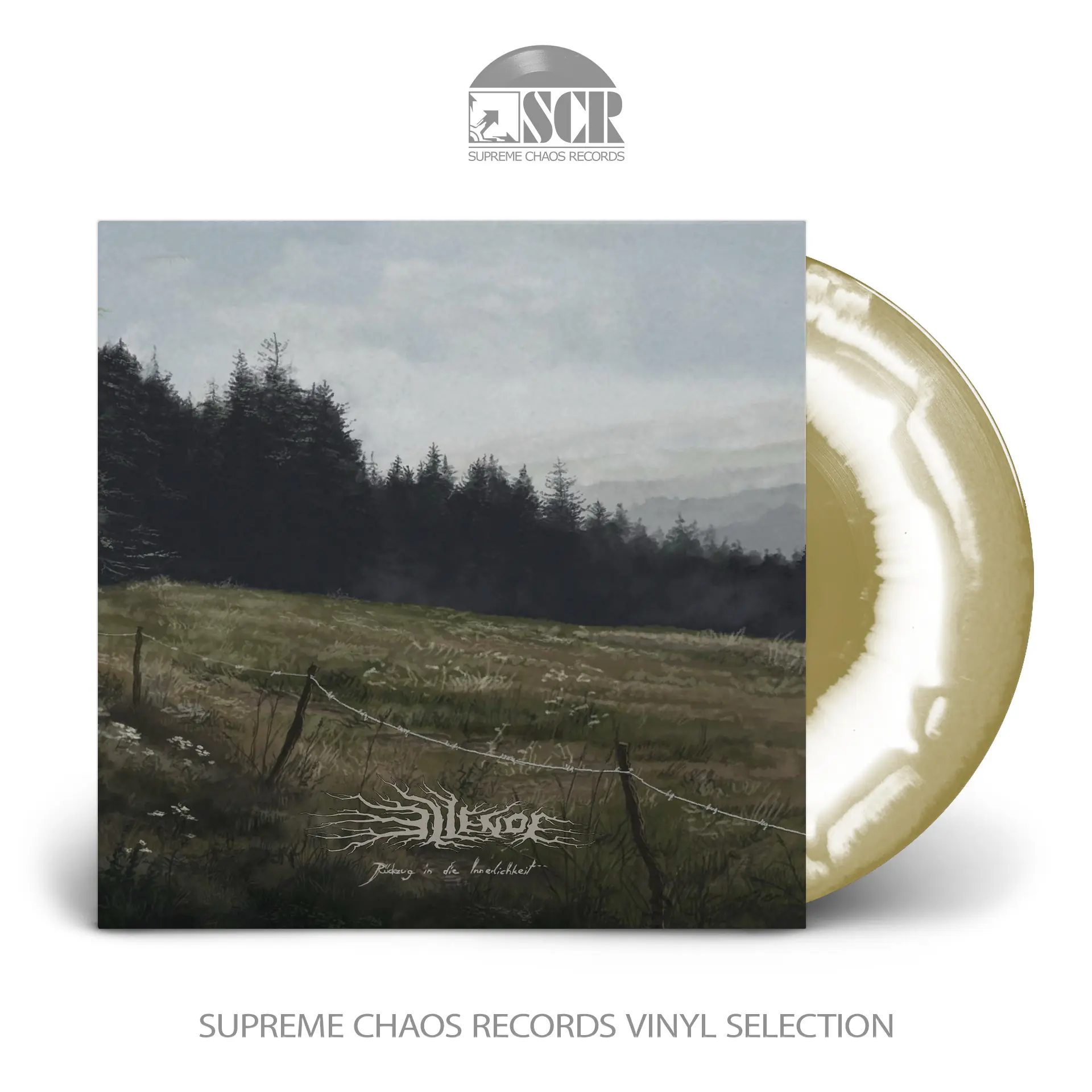 ELLENDE - Rückzug in die Innerlichkeit · GOLD/WHITE SWIRL LP ELLENDE - Rückzug in die Innerlichkeit · GOLD/WHITE SWIRL LP (Black Metal Vinyl)