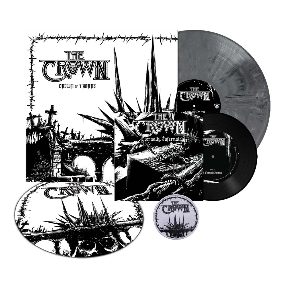 THE CROWN · Crown Of Thorns | IRON GREY MARBLED LP + 7" (Thrash Metal/ Death Metal Vinyl)