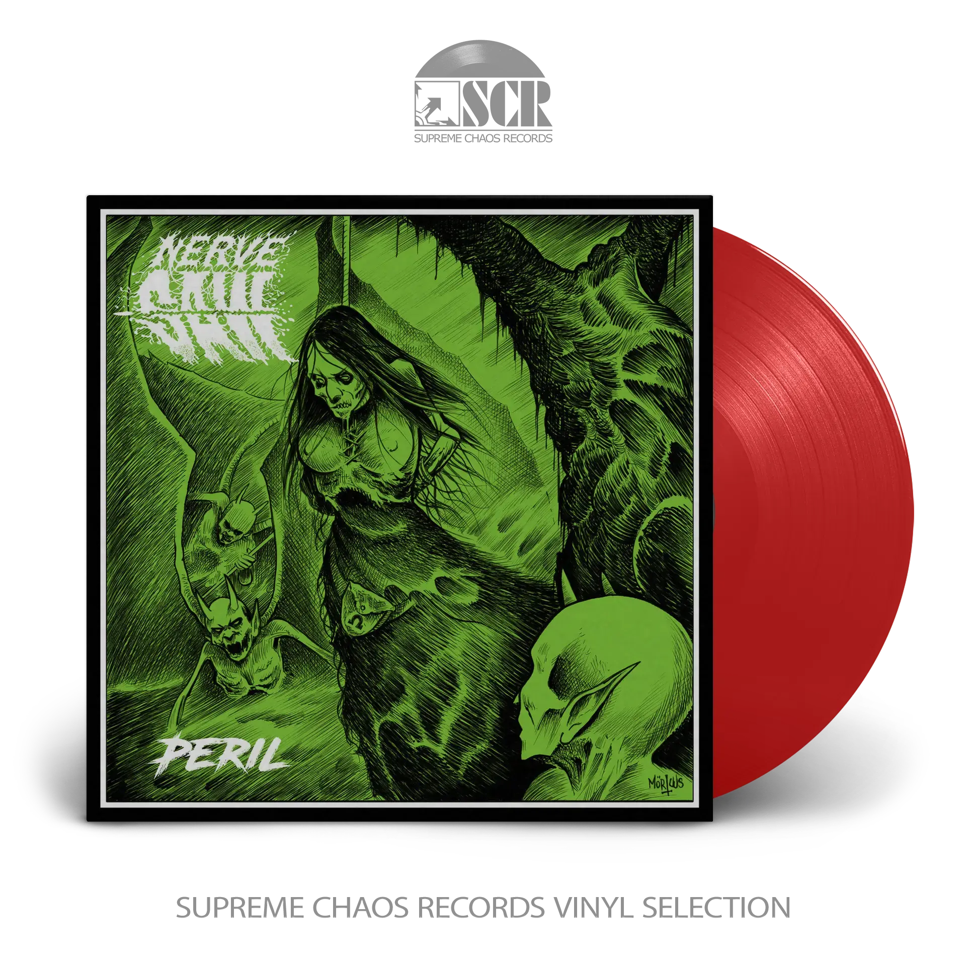 NERVESAW · Peril | TRANSPARENT RED LP (Death Metal Vinyl)