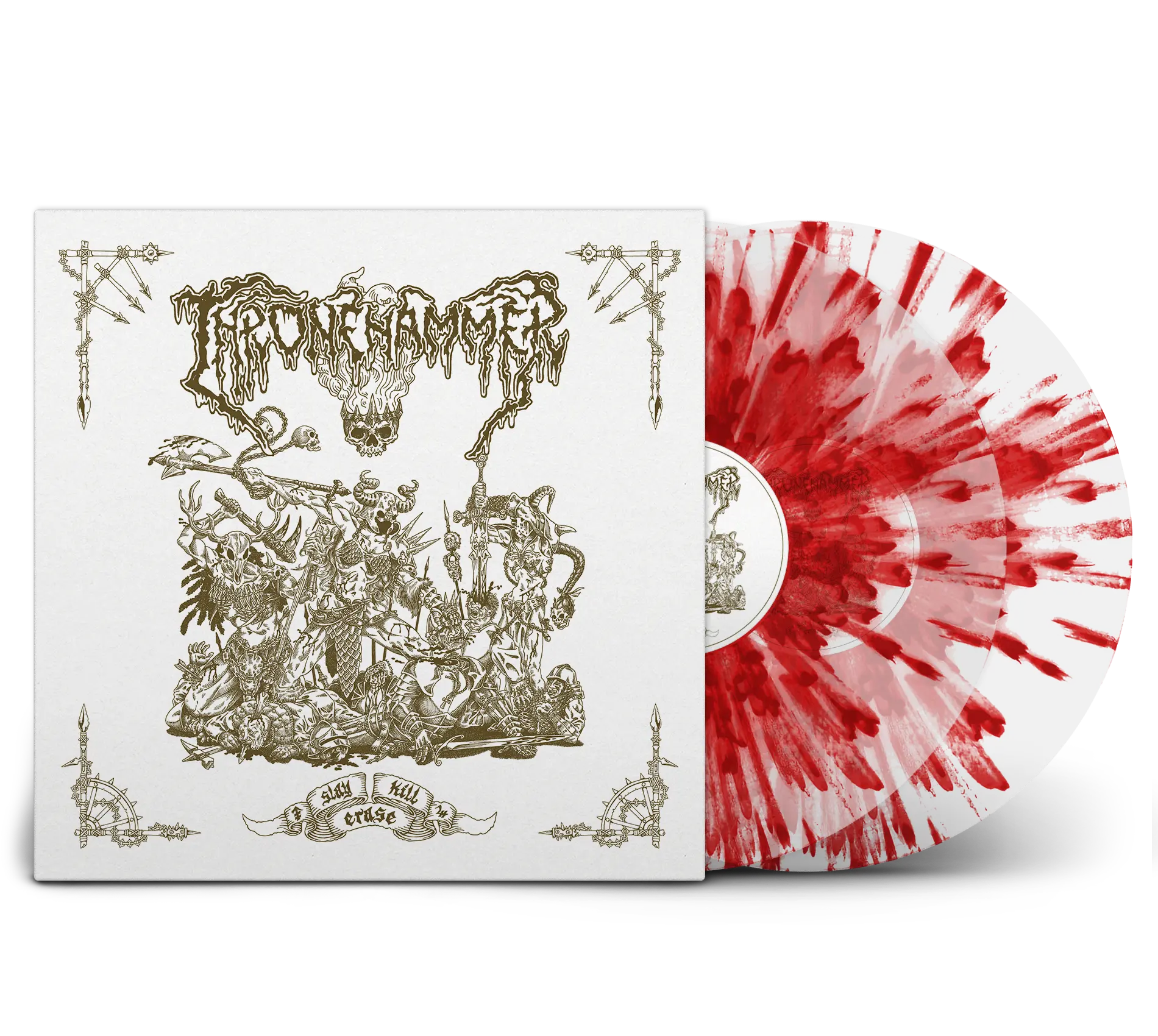 THRONEHAMMER - Slay | Kill | Erase [BLOOD SPLATTER 2LP] (Doom Metal/Epic Metal/Death Metal/Heavy Metal Vinyl)