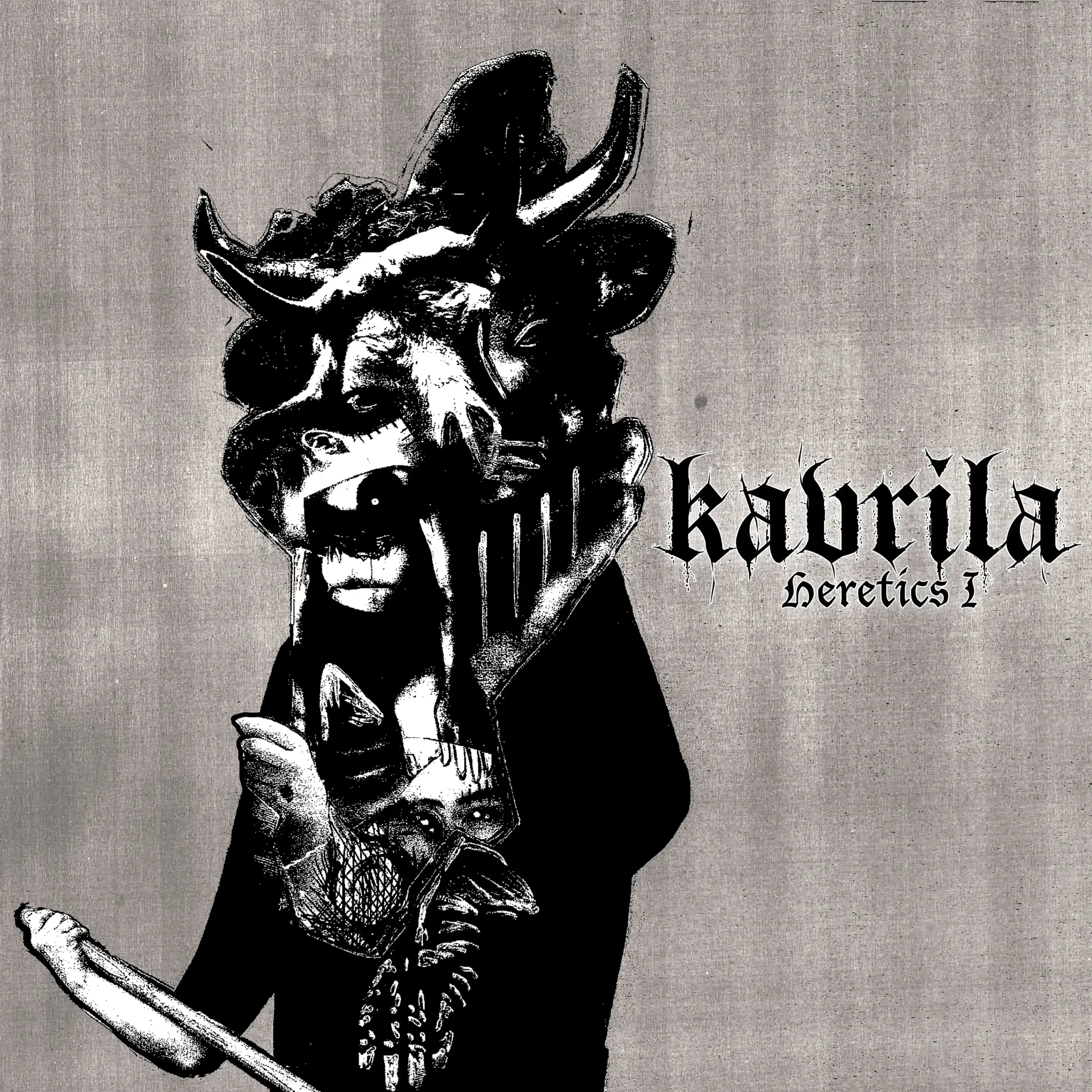 KAVRILA - Heretics I · CLEAR MARBLED WHITE/BLACK SPLATTER LP 1