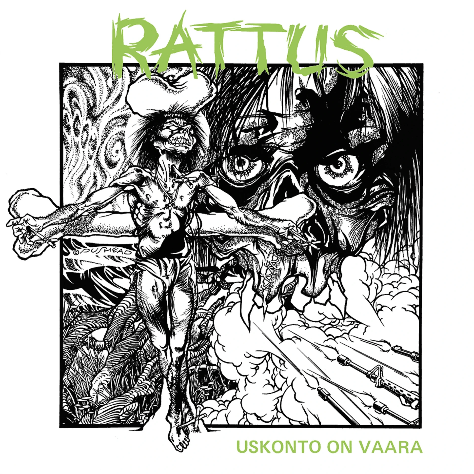 RATTUS · Uskonto on vaara | TRANSPARENT GREEN LP (Hardcore Vinyl) · Bild 1
