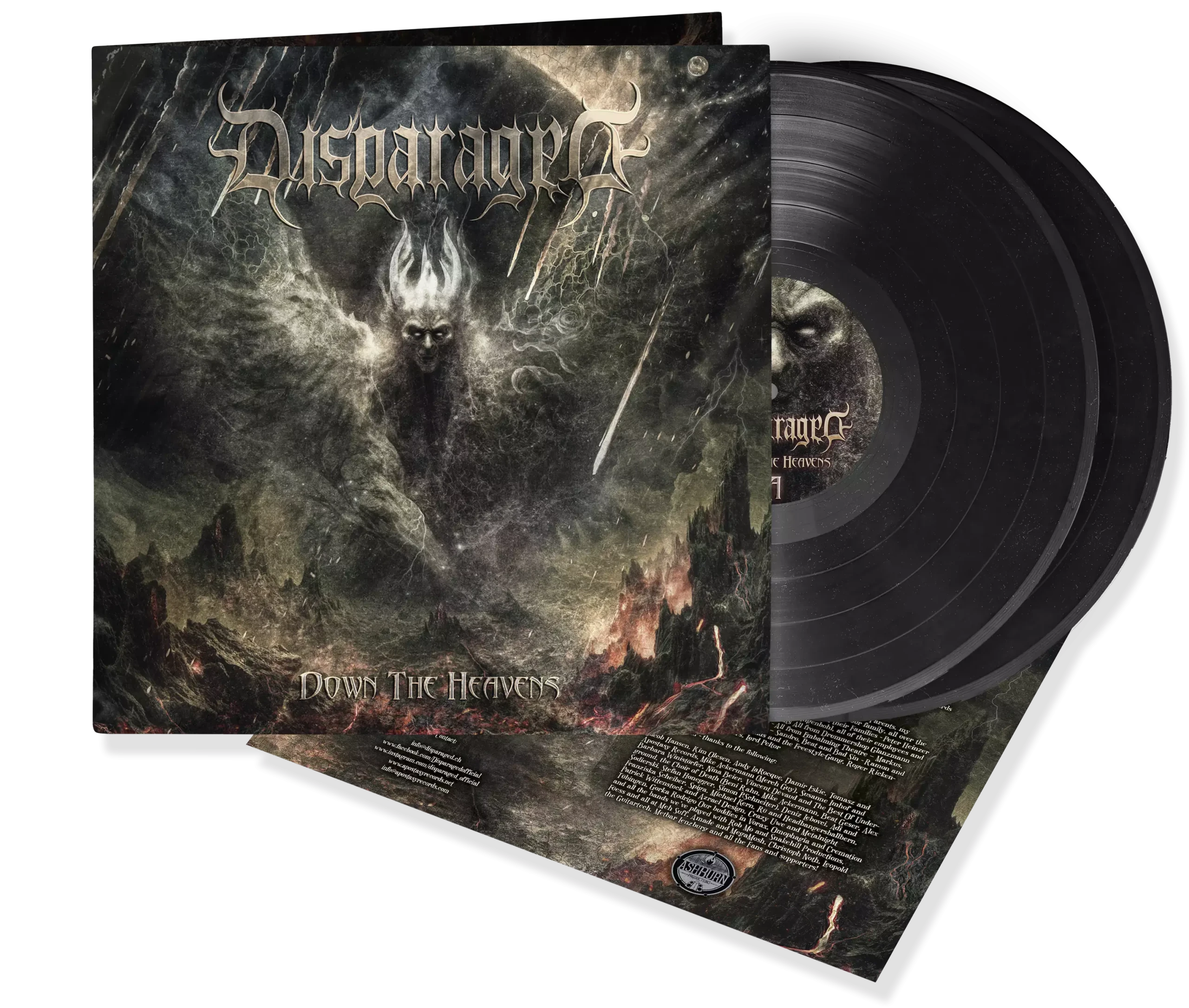 DISPARAGED - Down The Heavens · BLACK LP