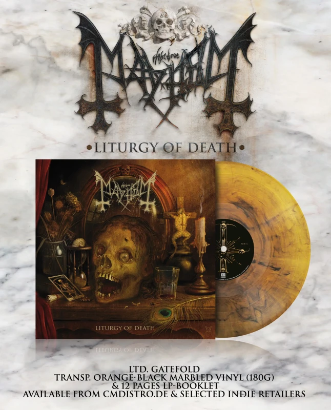 Mayhem · Liturgy Of Death | ORANGE/BLACK Marbled LP