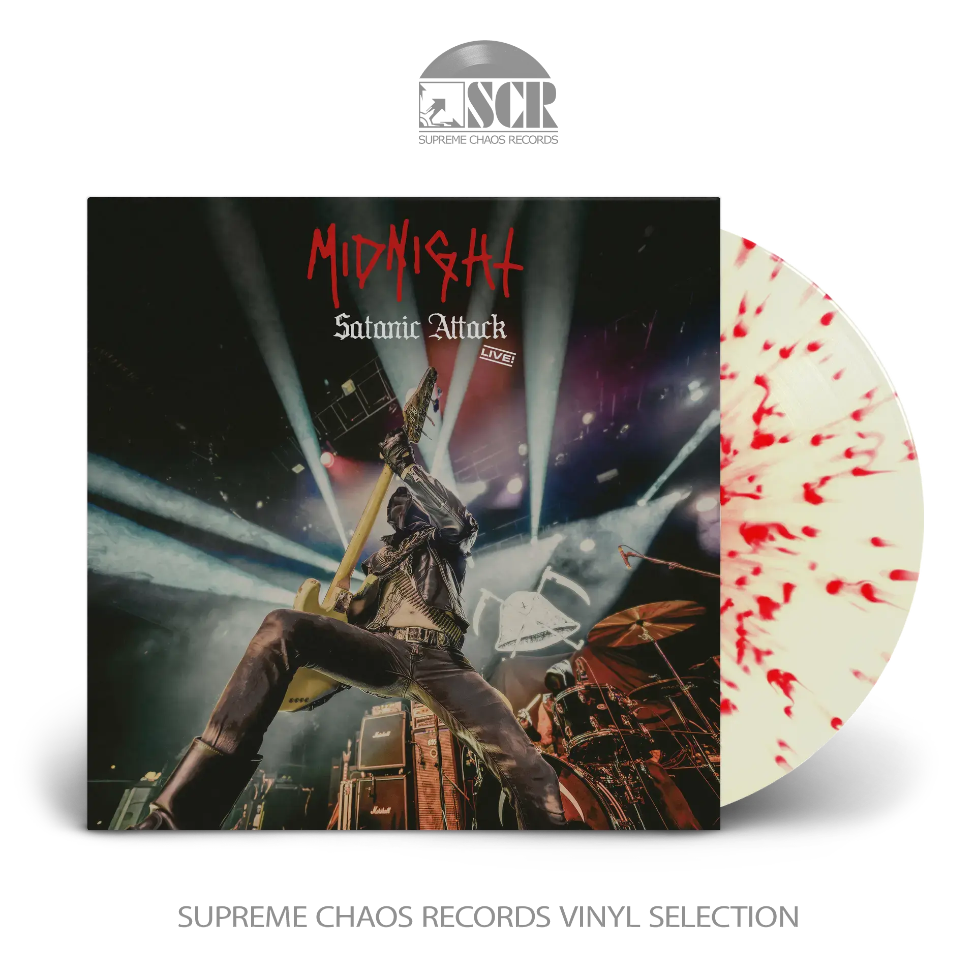 MIDNIGHT · Satanic Attack Live! | BLOOD SPLATTER LP (Heavy Metal/Thrash Metal/Black Metal Vinyl)