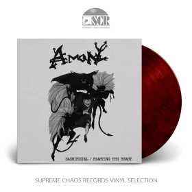 AMON · Sacrificial / Feasting The Beast | RED/BLACK MARBLED LP (Death Metal Vinyl)
