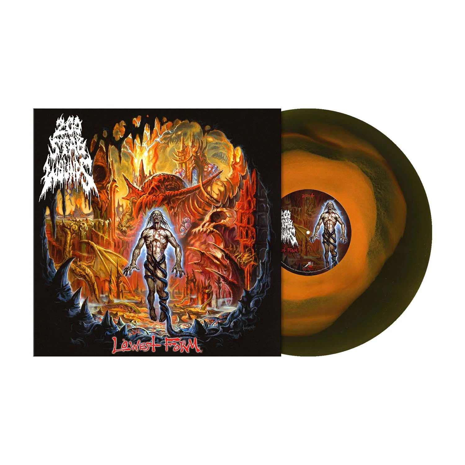 200 STAB WOUNDS · Lowest Form | ORANGE SWAMP GREEN MELT LP (Death Metal Vinyl)