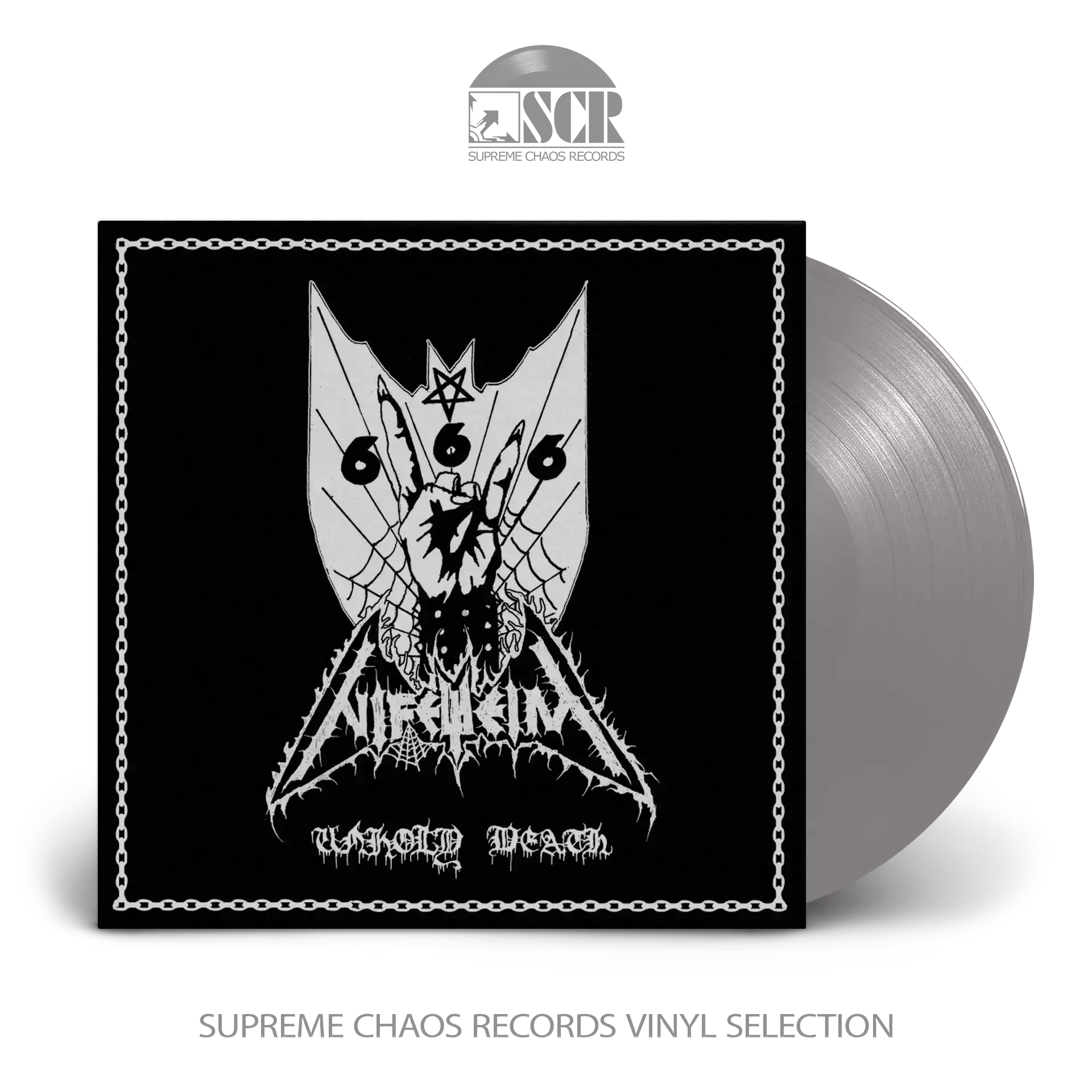 NIFELHEIM - Unholy Death · SILVER LP (Black Metal Vinyl)