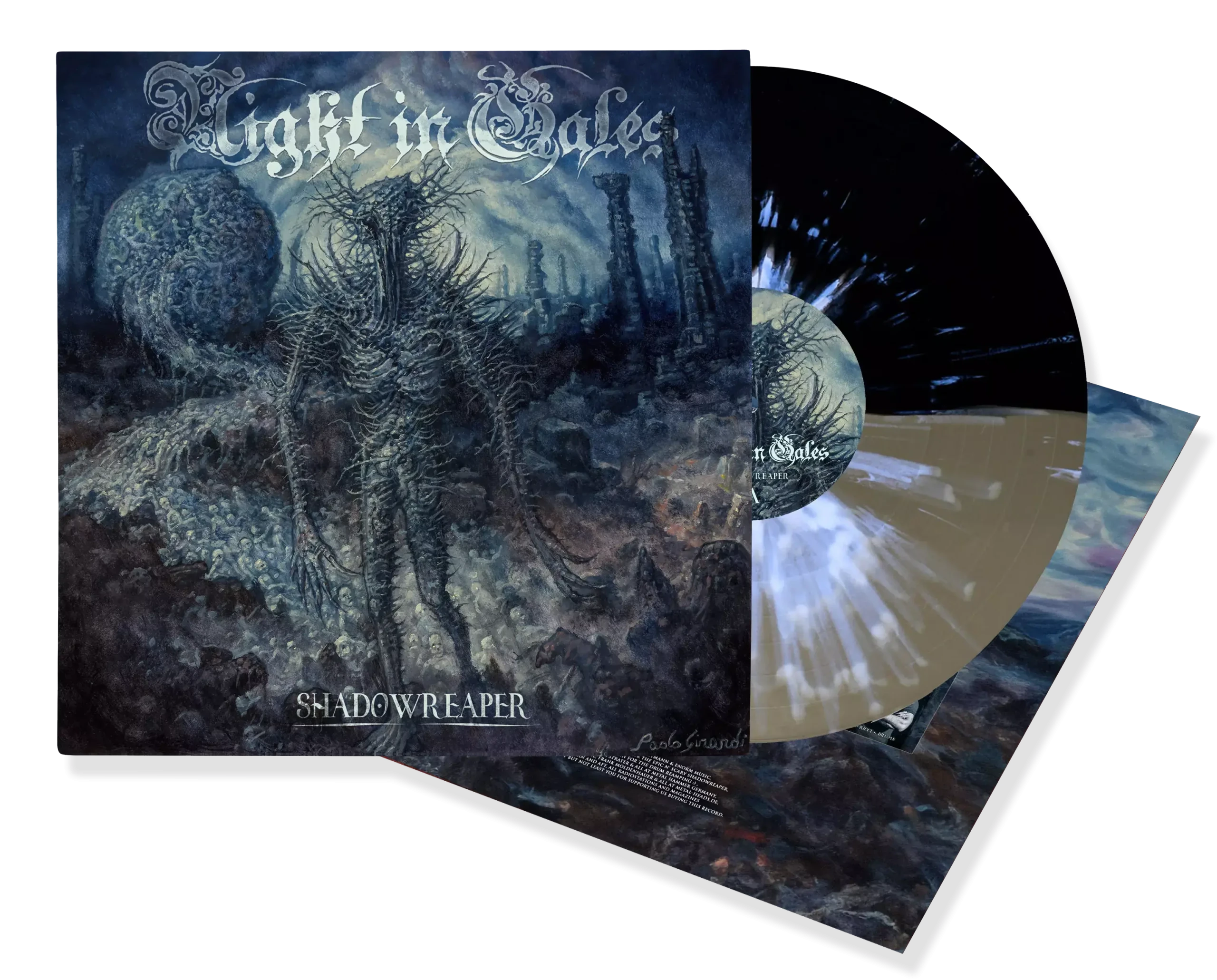 NIGHT IN GALES - Shadowreaper · BLACK/WHITE/GOLD OPAQUE SPLATTER LP