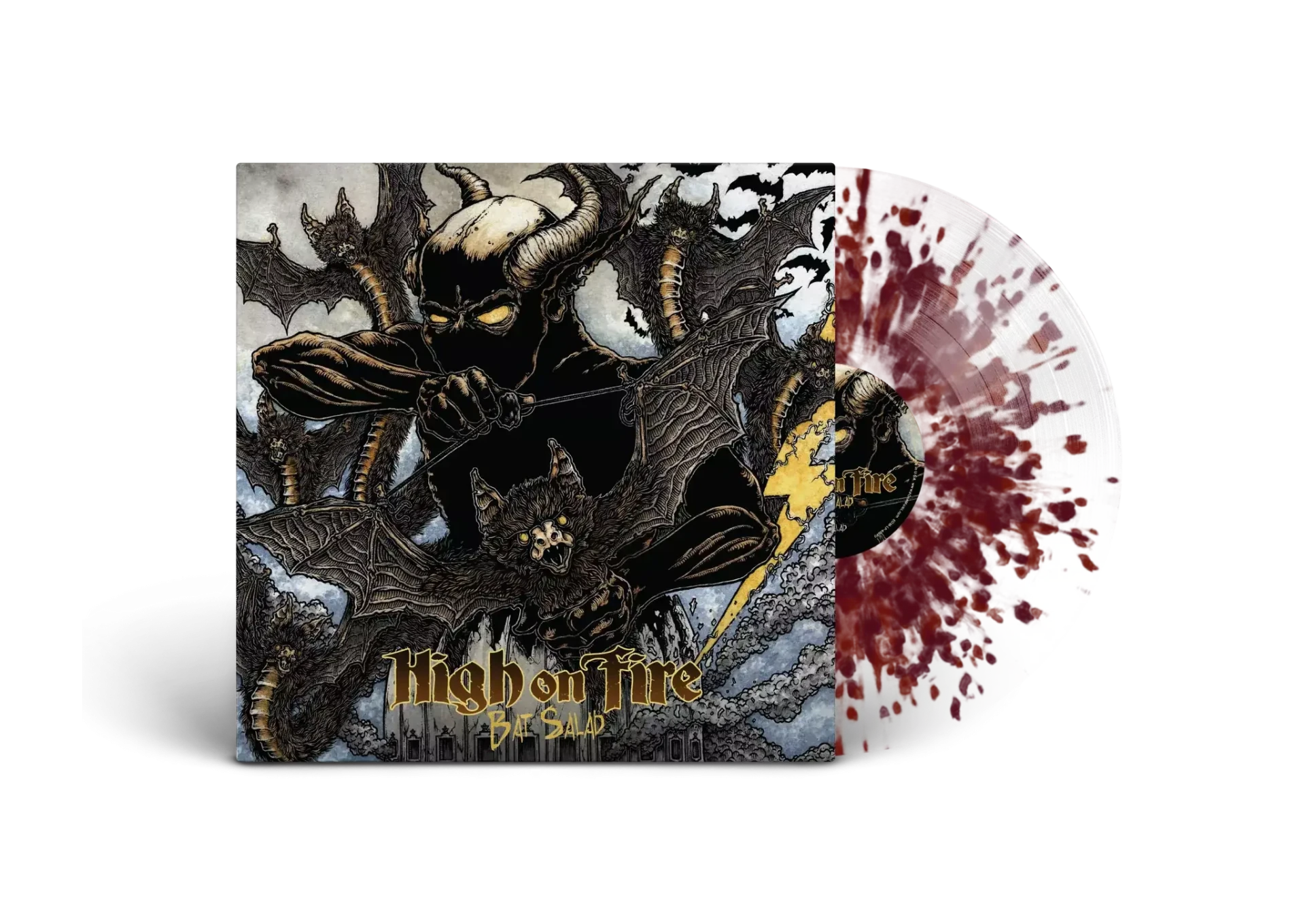 HIGH ON FIRE - Bat Salad · CLEAR/GRAPE/RUBY SPLATTER LP (Doom Metal Vinyl)