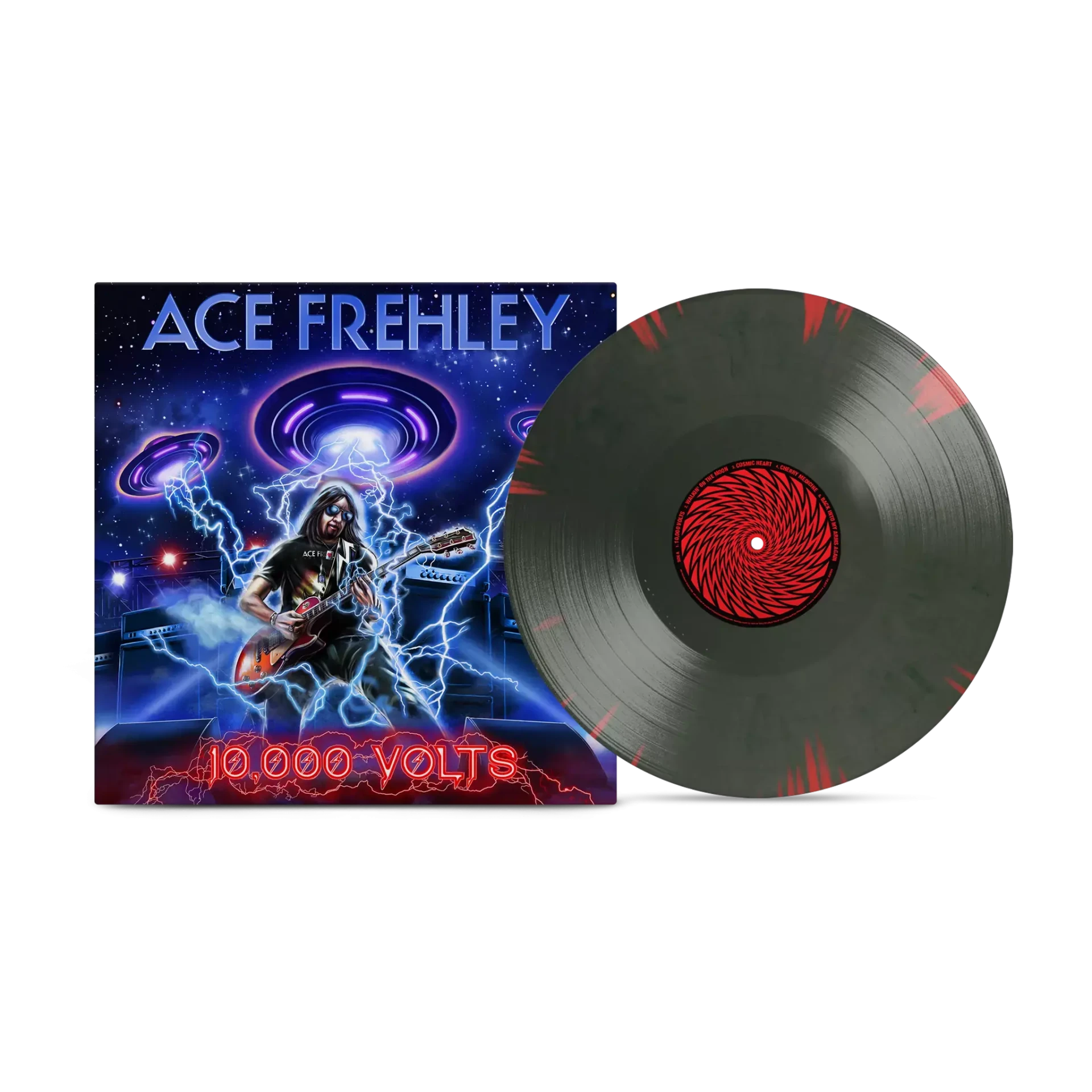 ACE FREHLEY - 10.000 Volts · EDGE ONLY SPLATTER - METAL GYM LOCKER RED SPLATTER LP