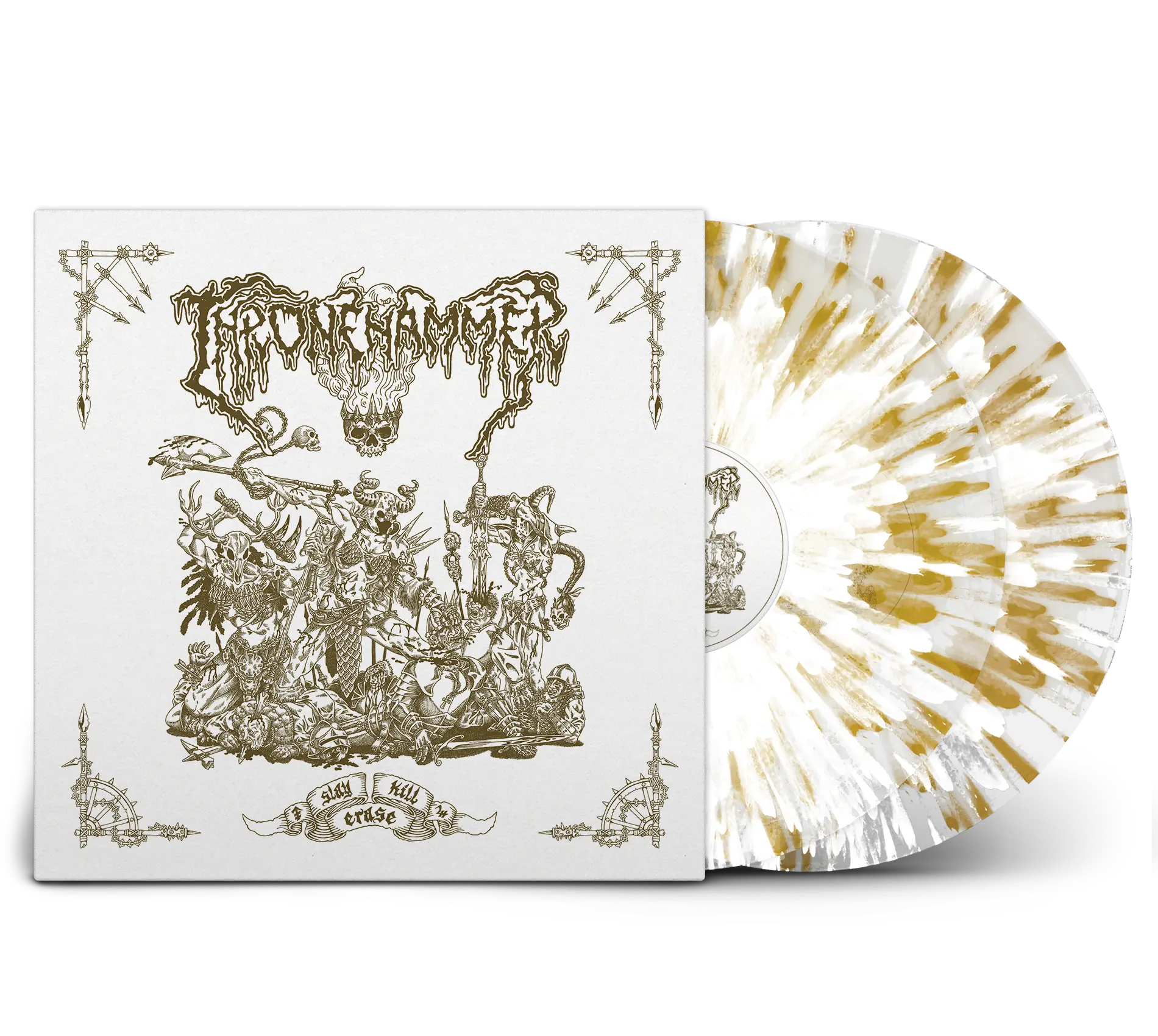 THRONEHAMMER - Slay | Kill | Erase [T-SHIRT+CLEAR WHITE GOLD 2LP] (Doom Metal/Epic Metal/Death Metal/Heavy Metal Vinyl) · Bild 2