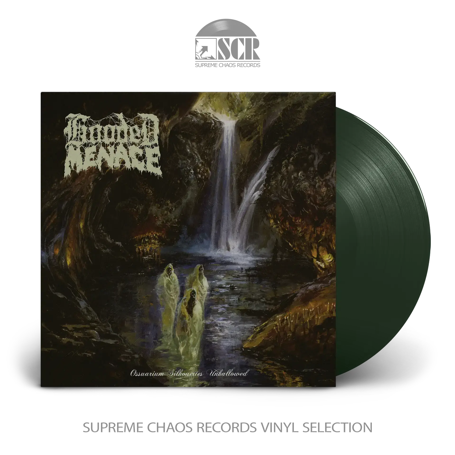 HOODED MENACE - Ossuarium Silhouettes Unhallowed · MOSS GREEN LP HOODED MENACE - Ossuarium Silhouettes Unhallowed · MOSS GREEN LP (Doom Metal/Death Metal Vinyl)