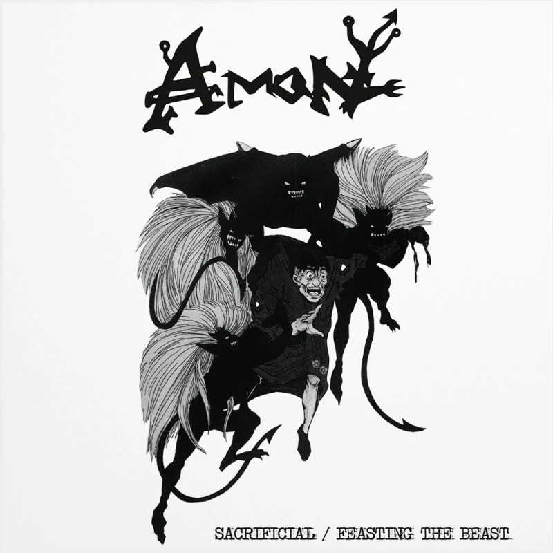 AMON · Sacrificial / Feasting The Beast | SPLATTER LP (Death Metal Vinyl) · Bild 1