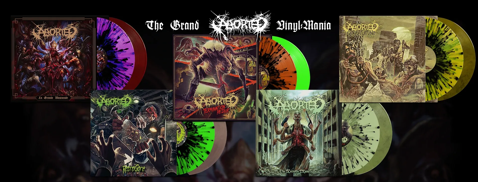 Aborted - Vinyl - La Grande Mascerade, Global Flatline, The Necrotic Manifesto, Retrogore, Termination Redux