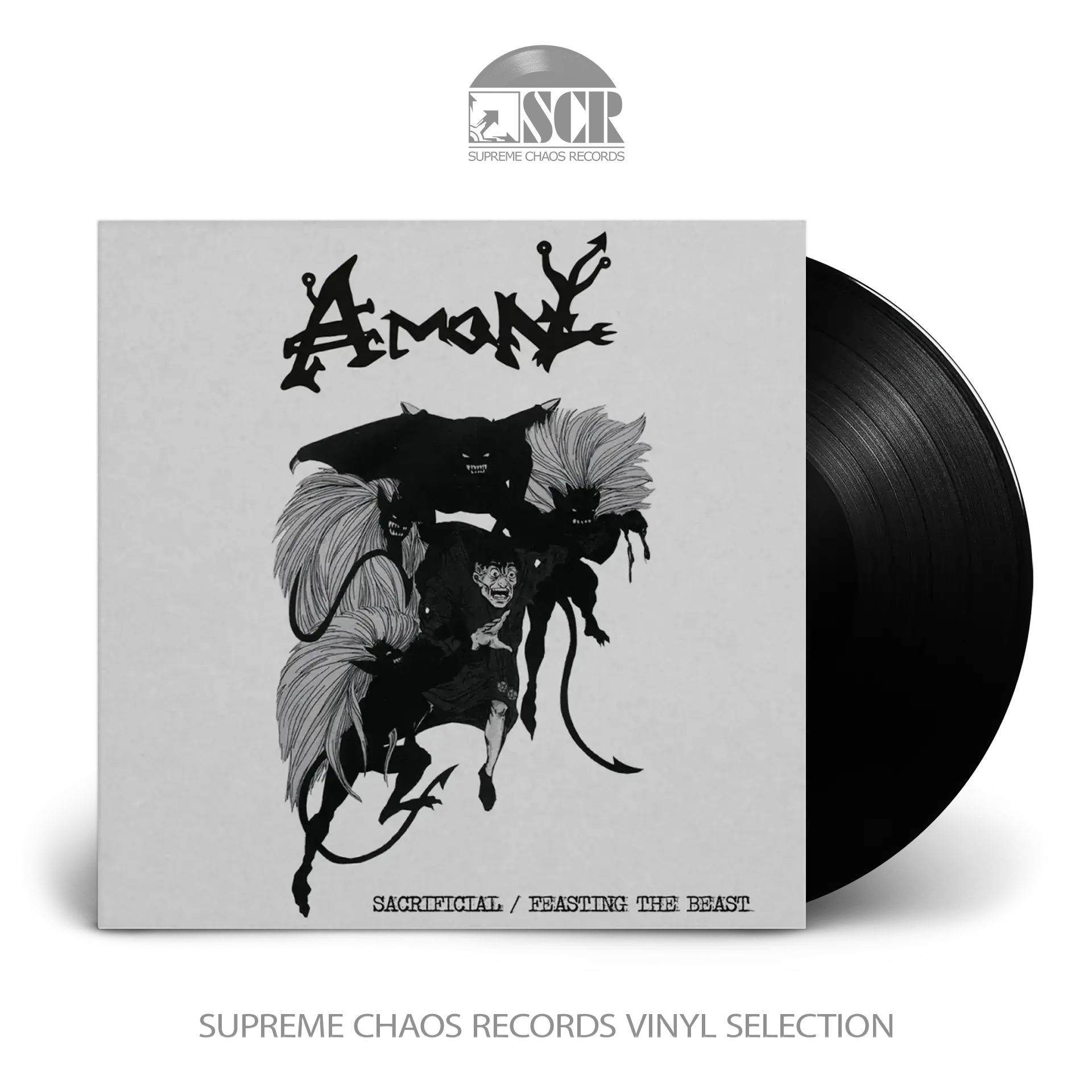 AMON - Sacrificial / Feasting The Beast · BLACK LP (Death Metal Vinyl)