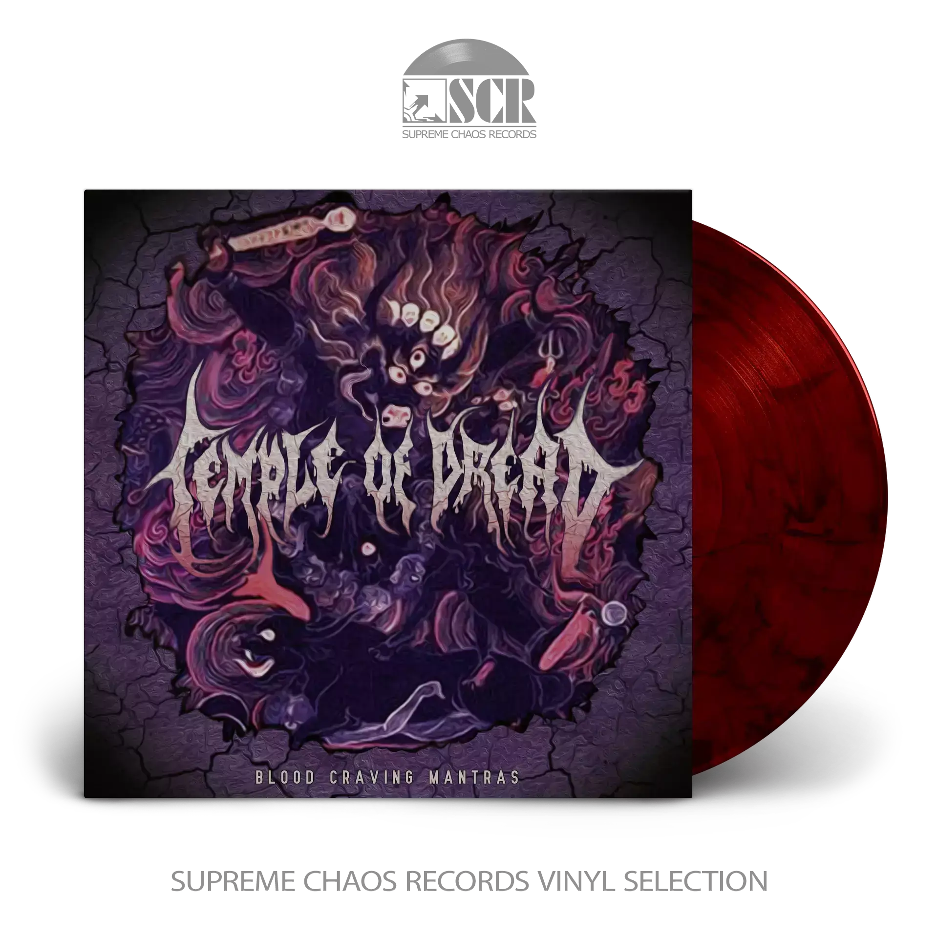TEMPLE OF DREAD · Blood Craving Mantras | TRANSPARENT RED/BLACK LP (Death Metal Vinyl)